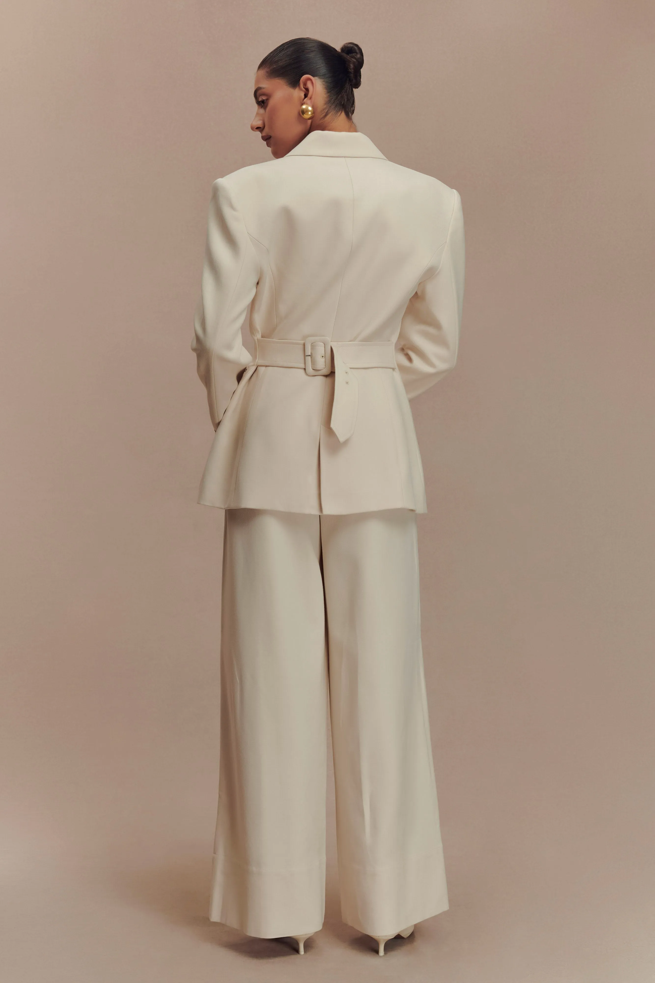 Mila Straight Leg Suiting Pant - Buttermilk sold by Meshki product image thumbnail 4