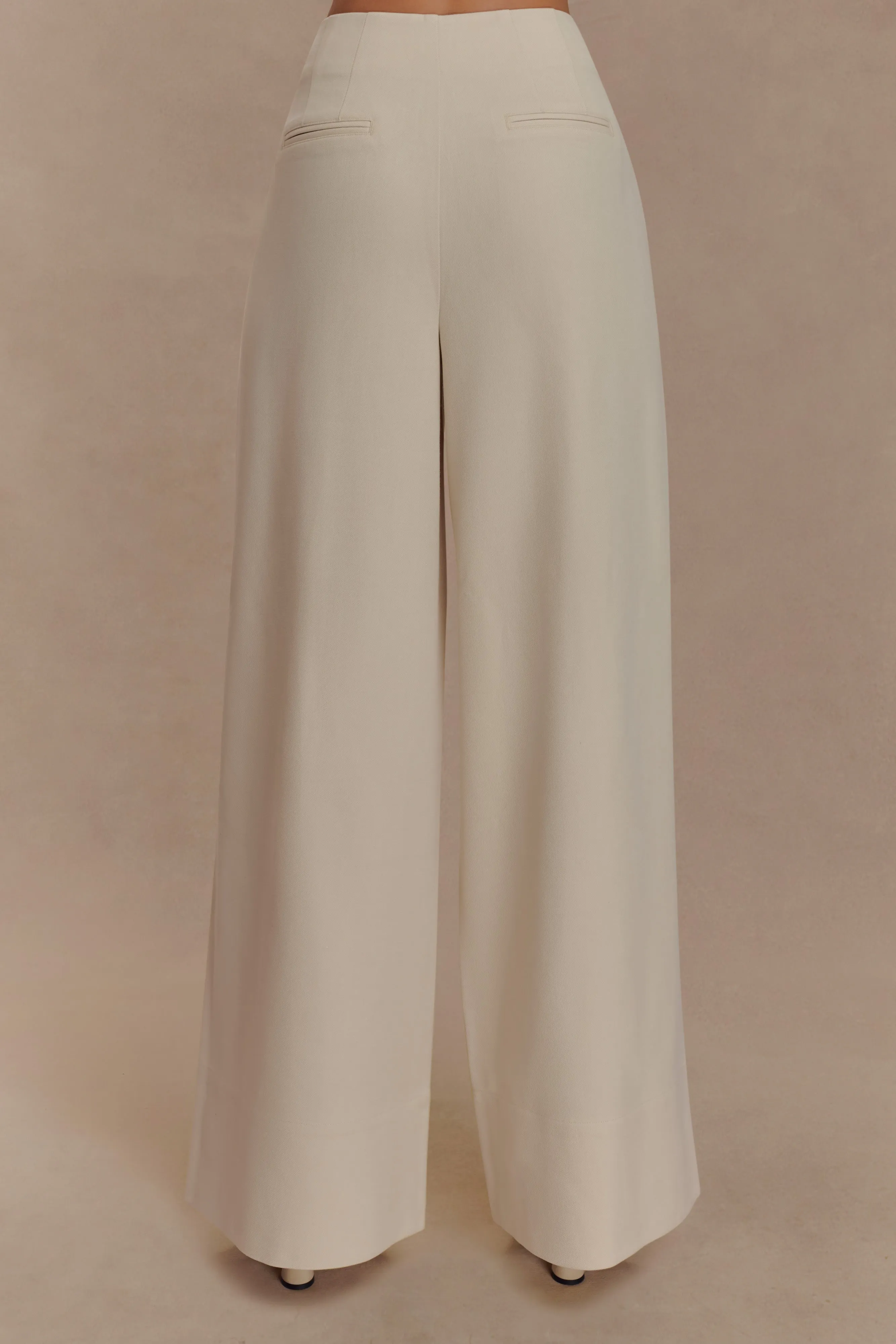 Mila Straight Leg Suiting Pant - Buttermilk sold by Meshki product image thumbnail 2