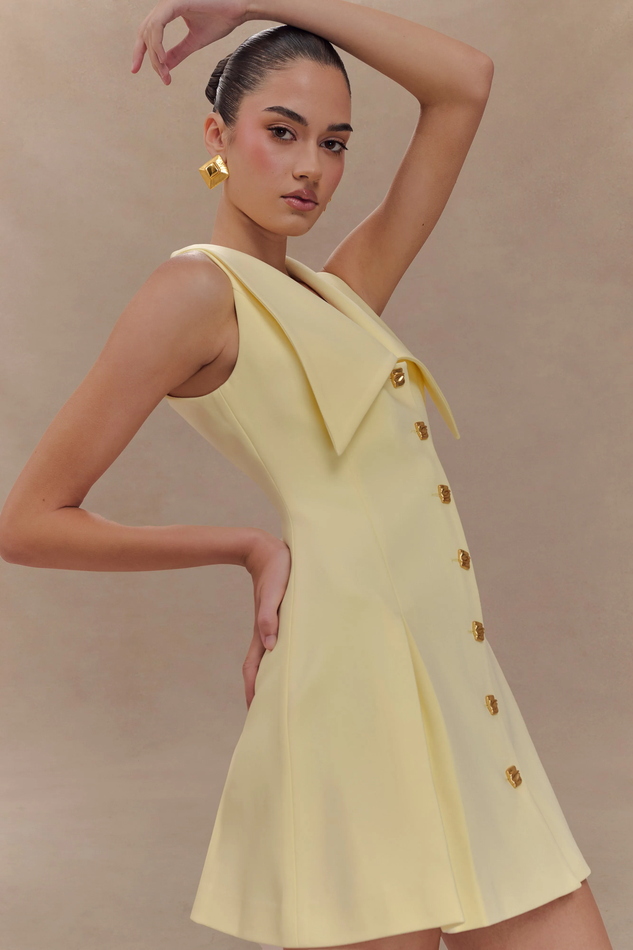 Oli Sleeveless Mini Dress - Lemon sold by Meshki product image thumbnail 3