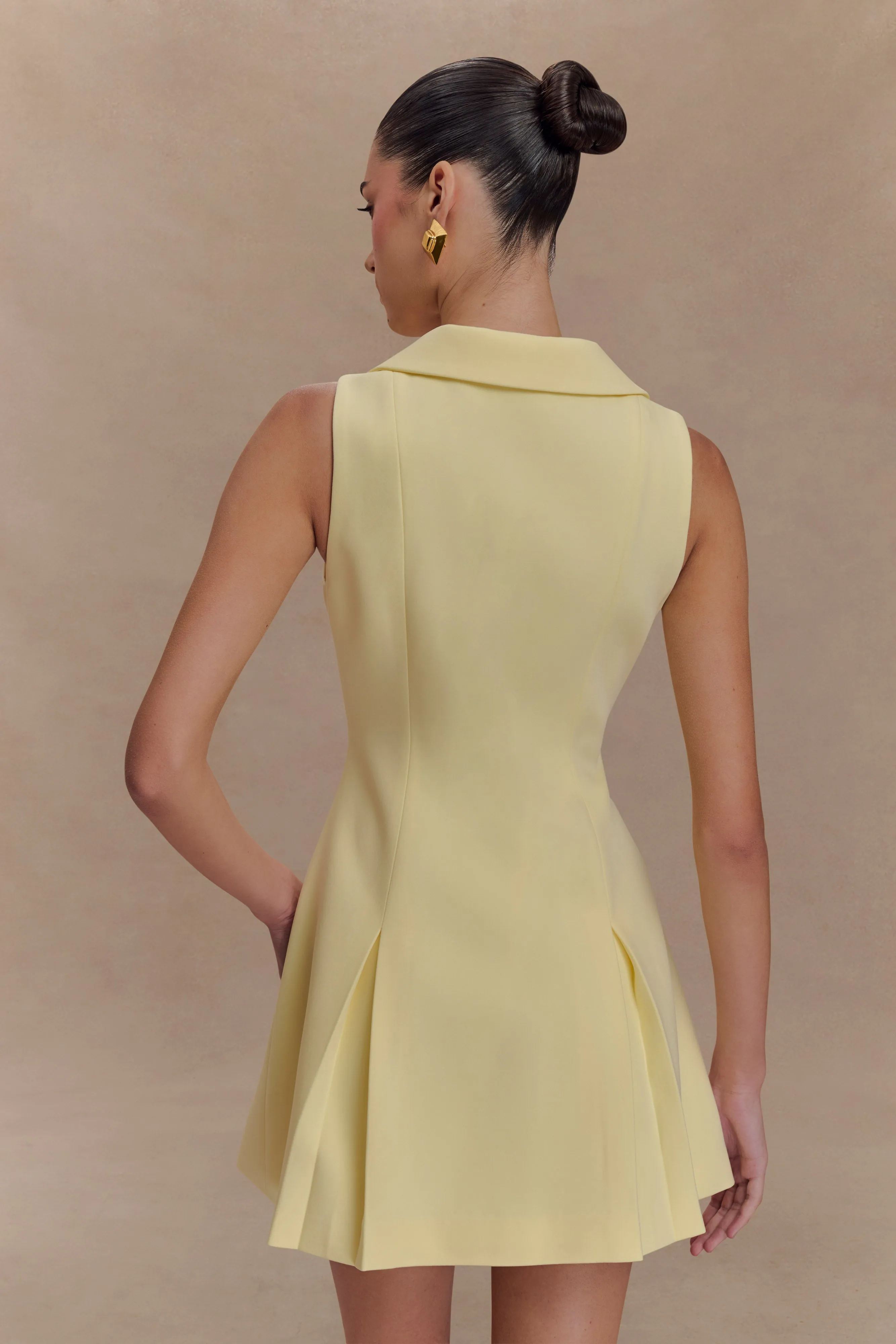 Oli Sleeveless Mini Dress - Lemon sold by Meshki product image thumbnail 2