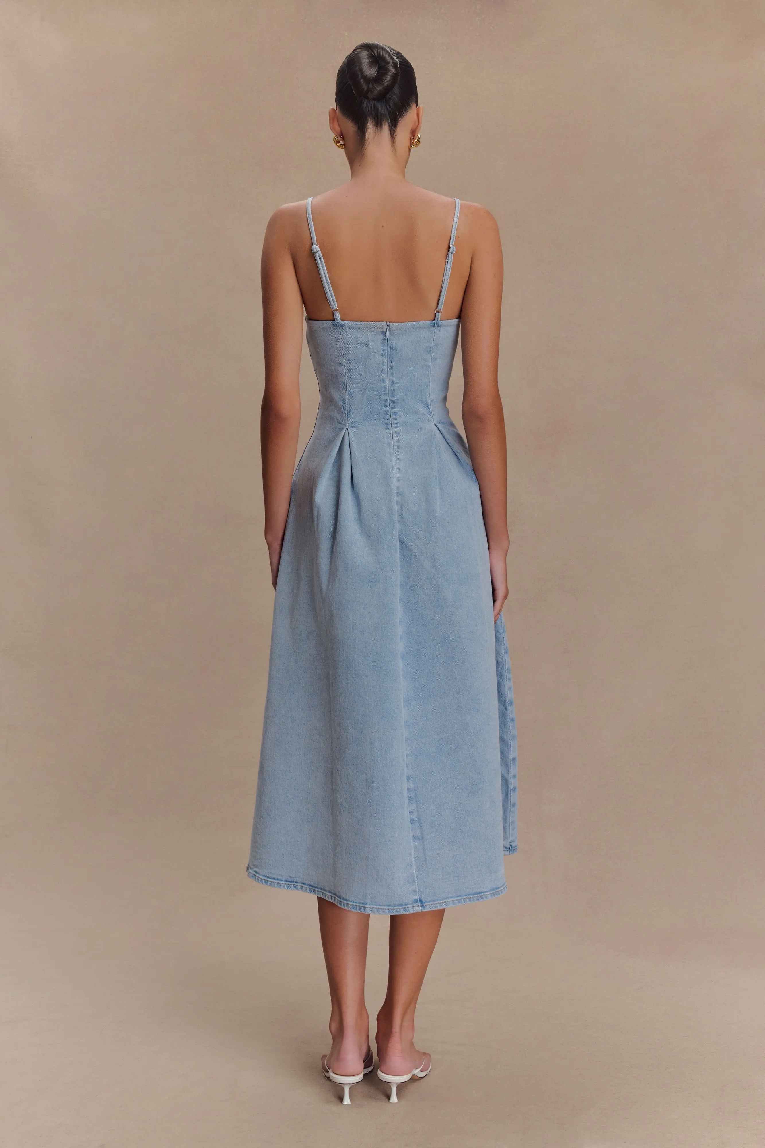 Harlyn Denim Midi Dress - Light Blue sold by Meshki product image thumbnail 2