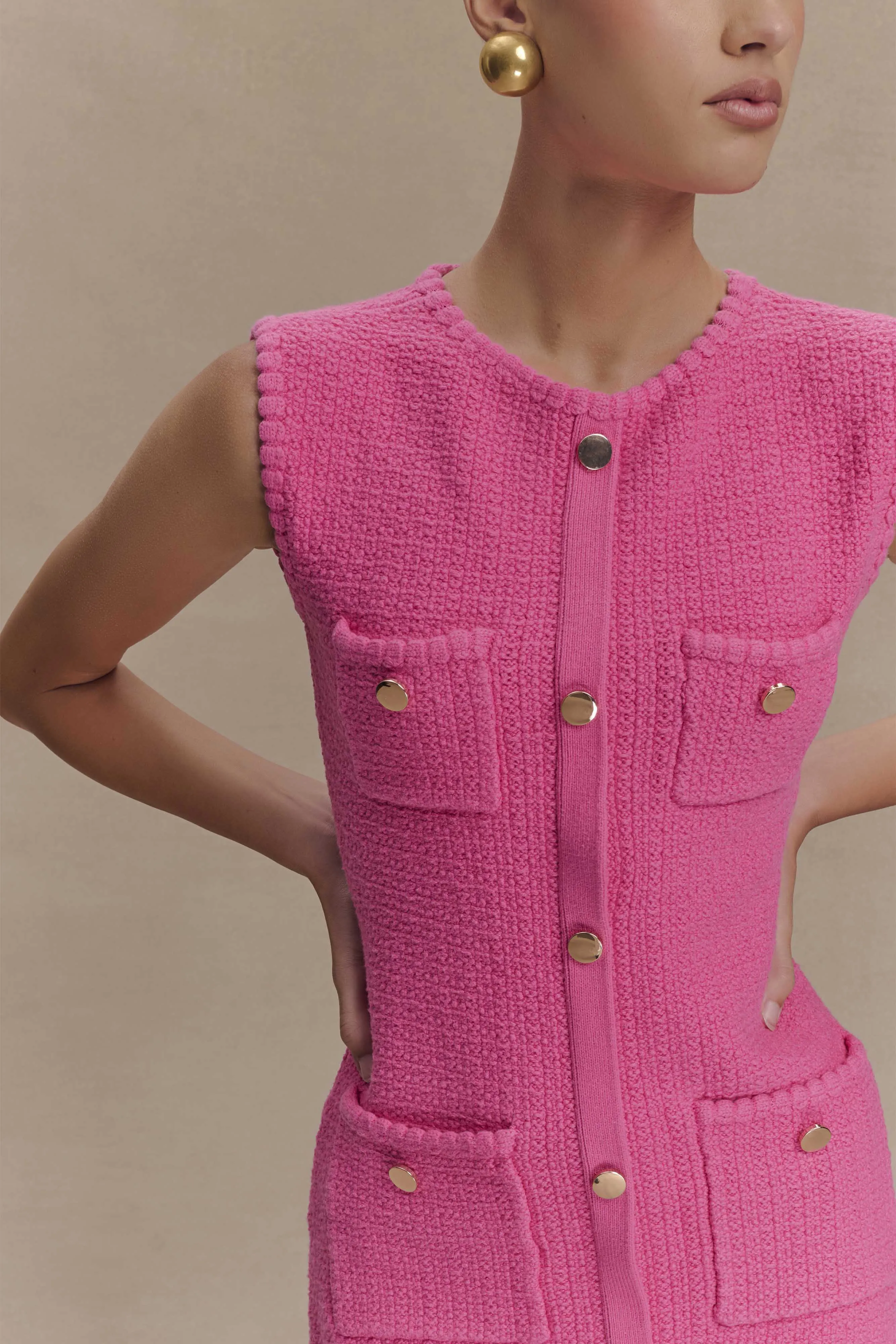 Mia Knit Mini Dress - Pink sold by Meshki product image thumbnail 3