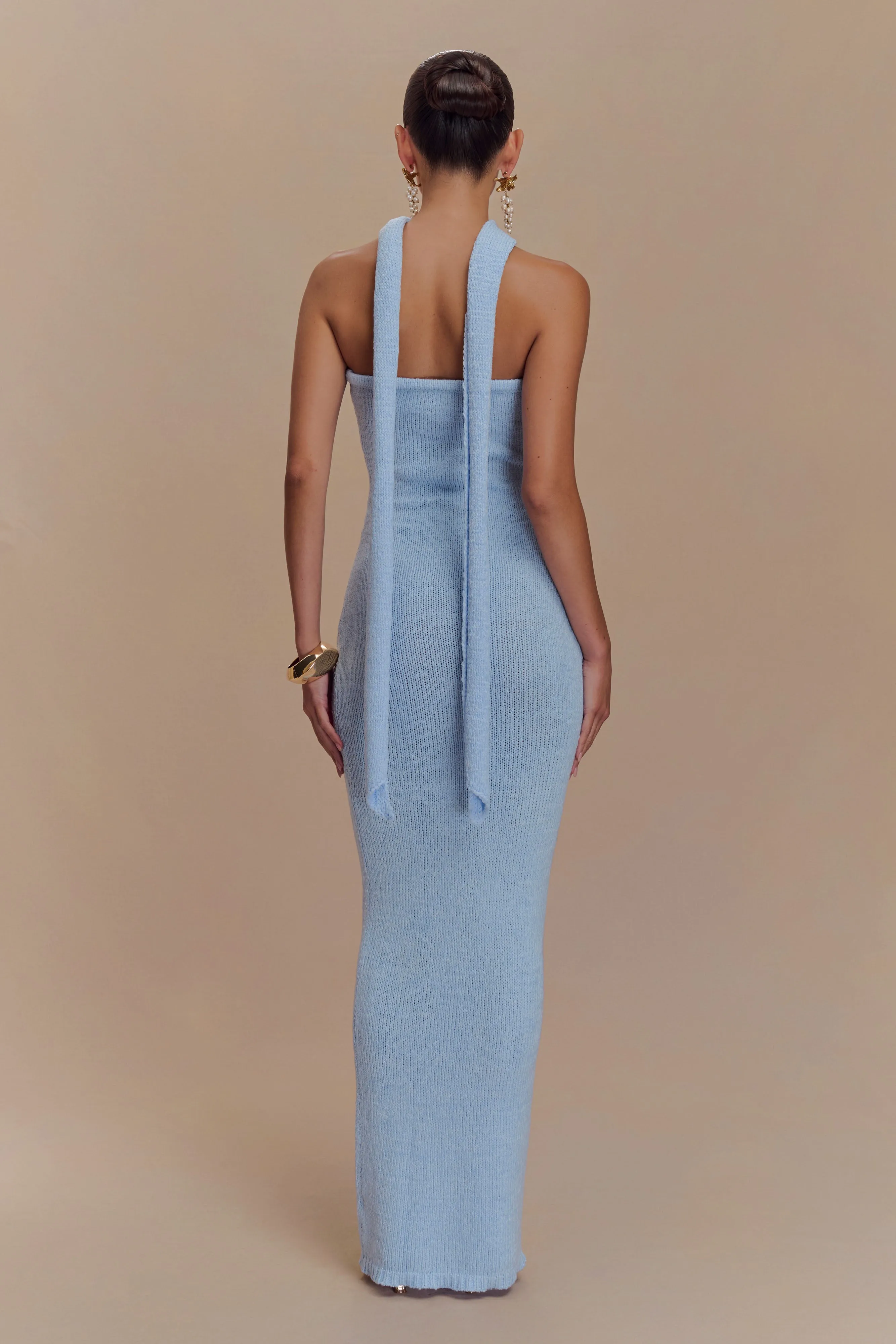 Andrea Strapless Knit Maxi Dress - Light Blue sold by Meshki product image thumbnail 2