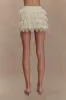 Margaret Lace Ruffle Mini Skort - Cream sold by Meshki