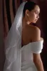 Asteria Draped Chiffon Veil - Ivory sold by Meshki