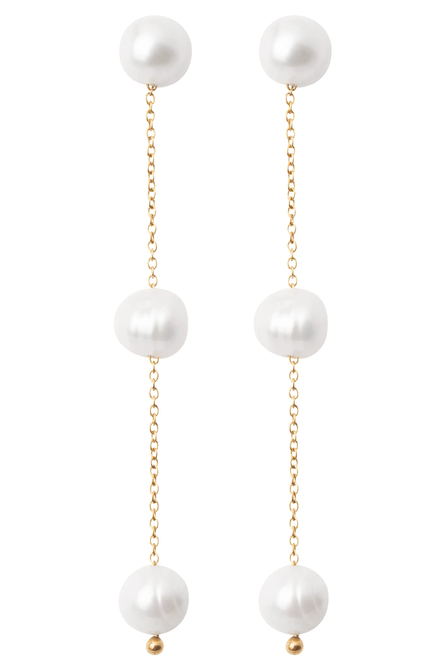 Bodhi Freshwater Pearl Drop Earrings - Pearl sold by Meshki product image thumbnail 2