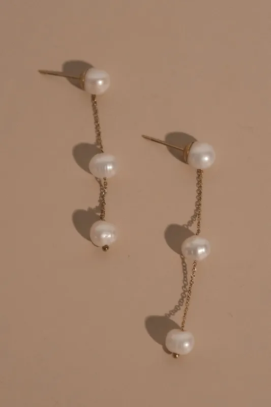 Bodhi Freshwater Pearl Drop Earrings - Pearl sold by Meshki