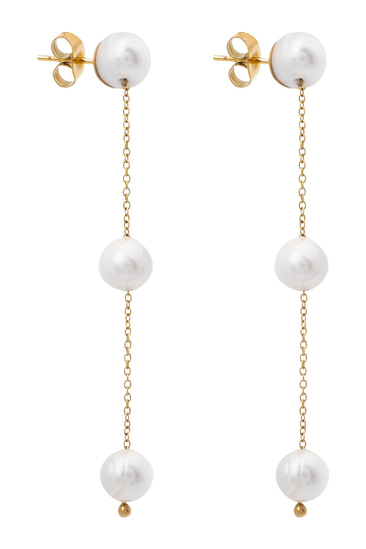 Bodhi Freshwater Pearl Drop Earrings - Pearl sold by Meshki product image thumbnail 3