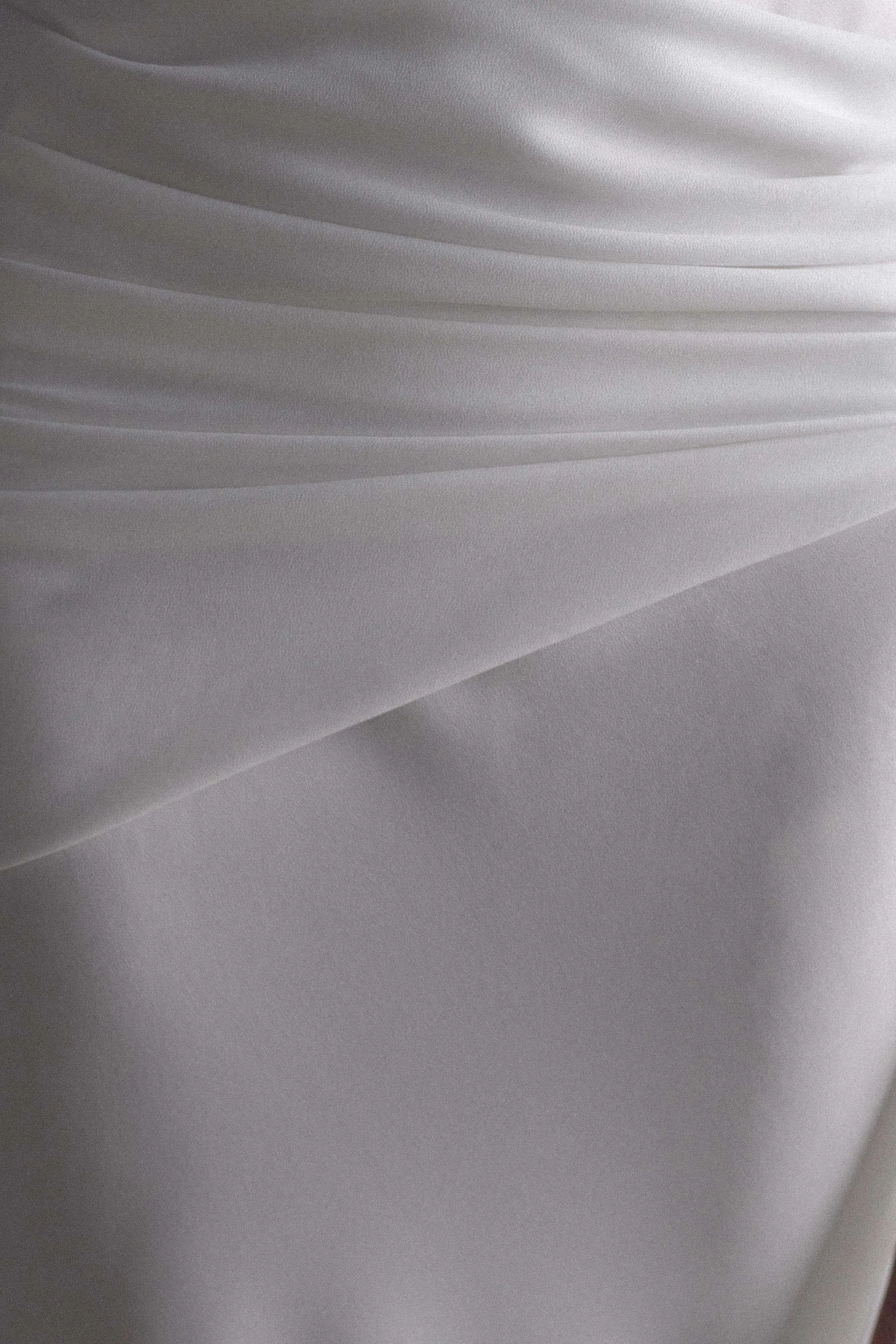 Giulia Chiffon Draped Maxi Dress - White sold by Meshki product image thumbnail 5