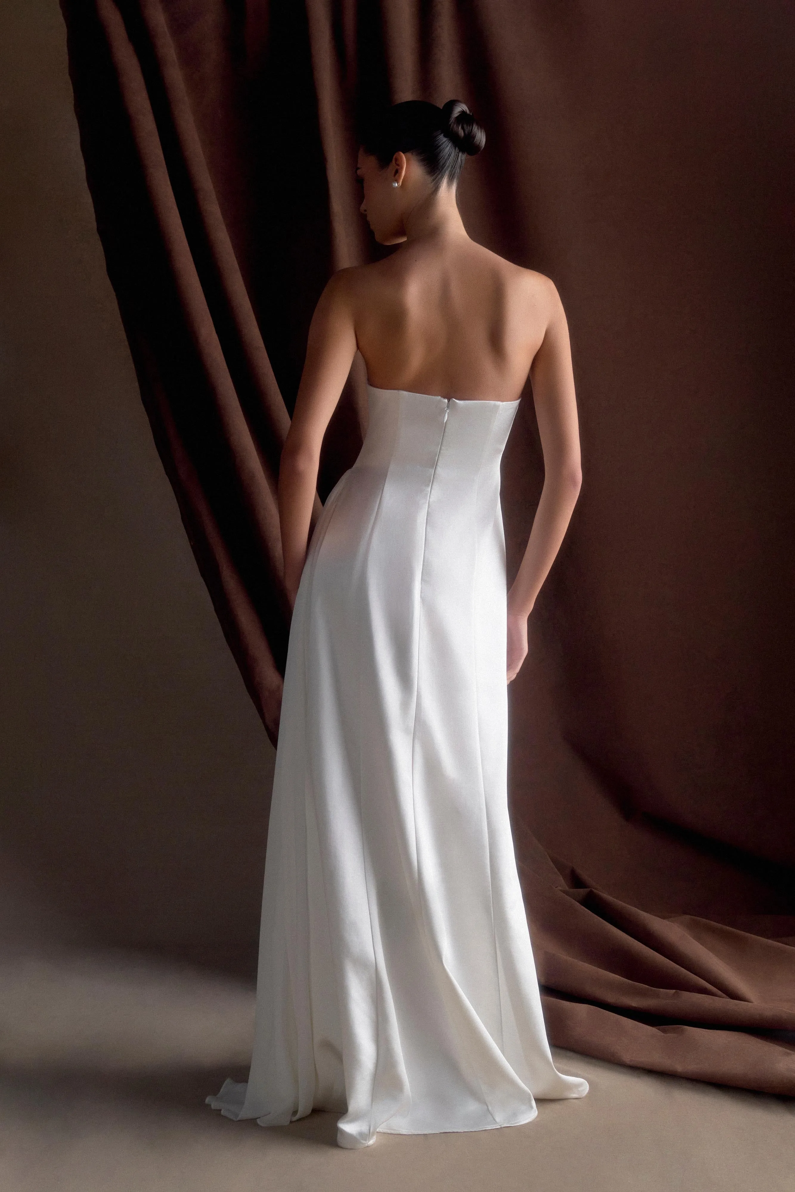 Rosella Satin Strapless Maxi Dress - White sold by Meshki product image thumbnail 2