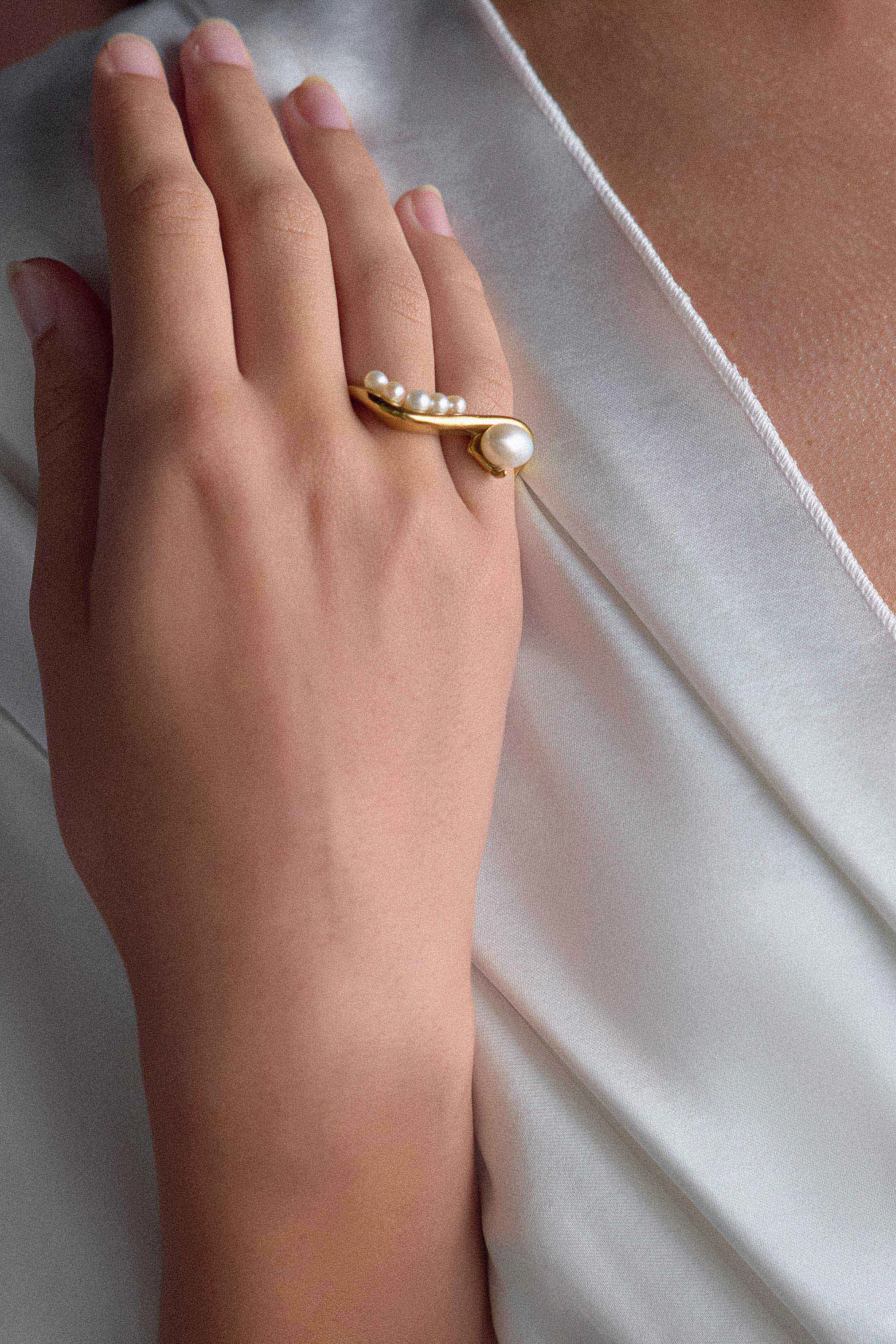 Marleigh Freshwater Pearl Ring - Pearl sold by Meshki product image thumbnail 2