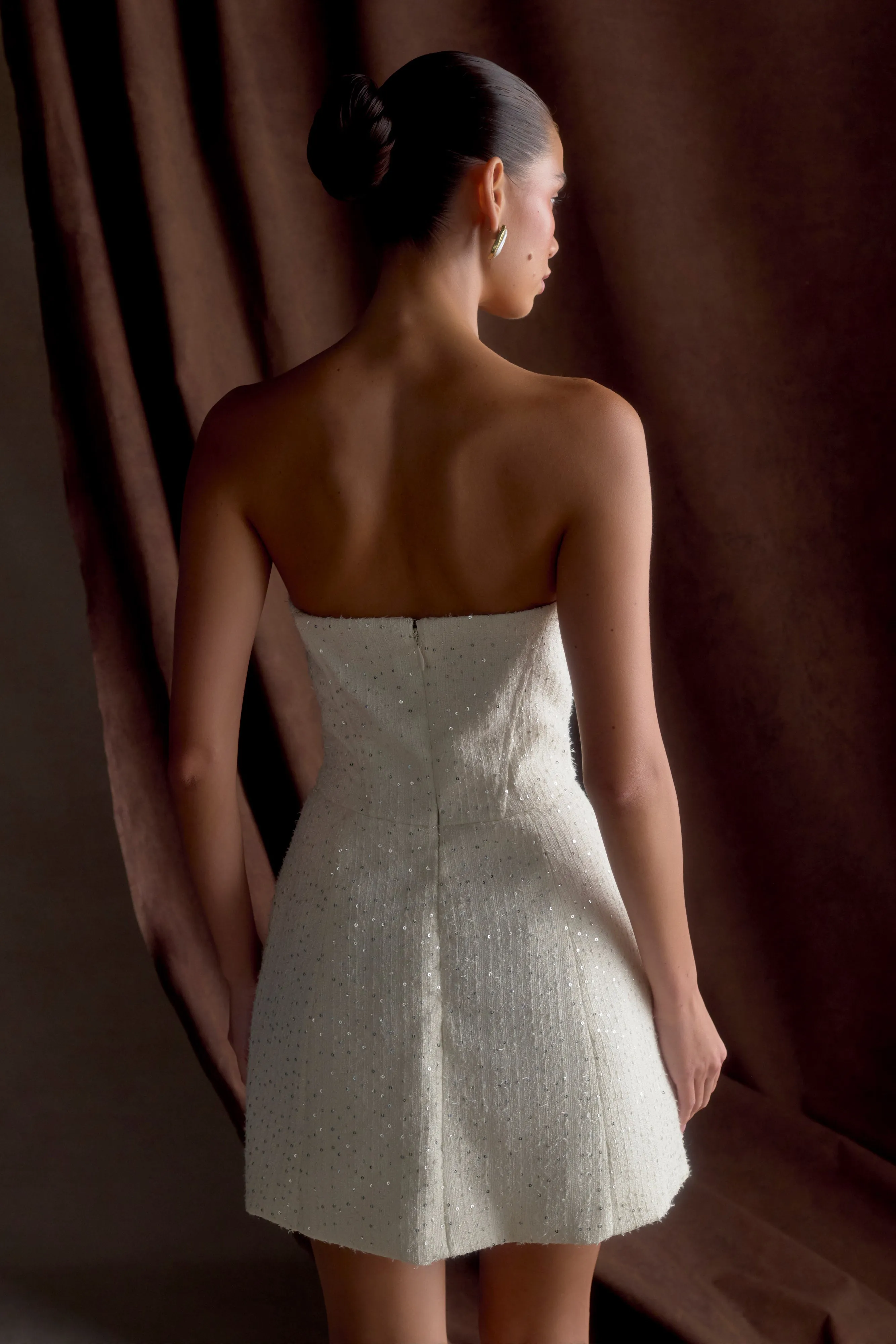 Lorrie Tweed Corset Mini Dress - White sold by Meshki product image thumbnail 2