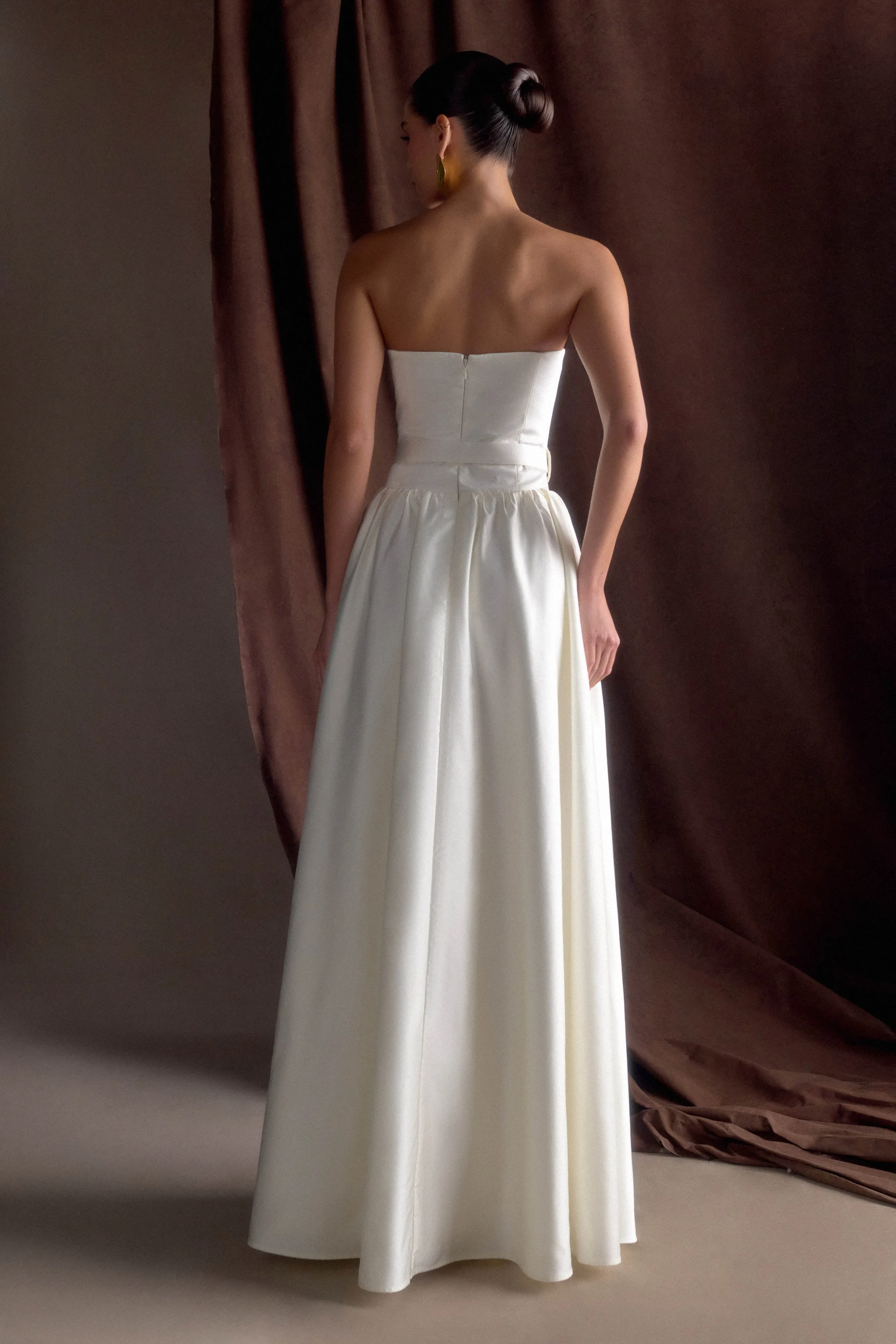 Florence Strapless Belted Maxi Dress - White sold by Meshki product image thumbnail 2