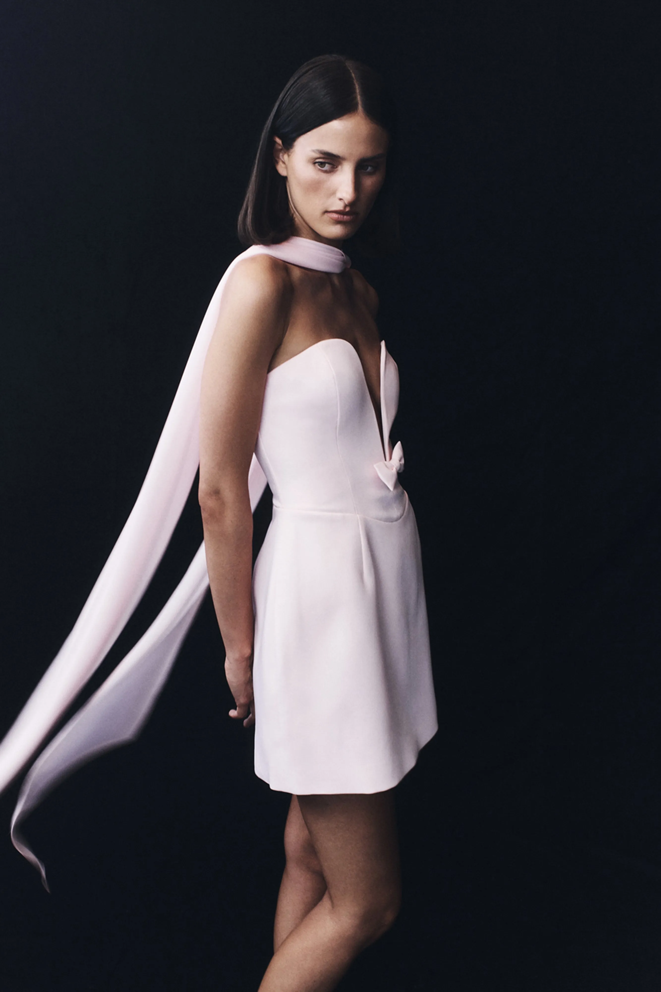 Orellia Strapless Suiting Mini Dress - Soft Pink sold by Meshki product image thumbnail 2