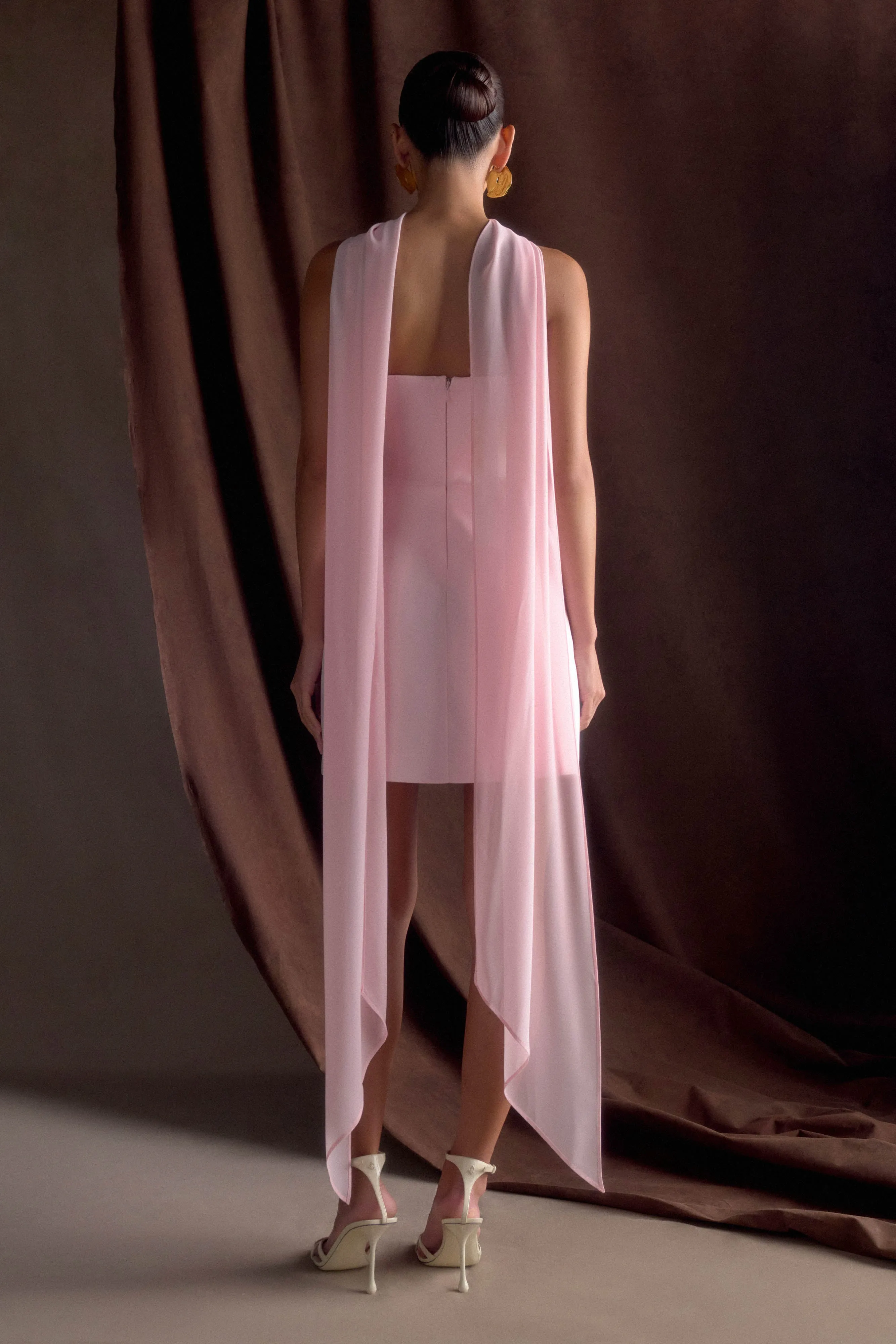 Orellia Strapless Suiting Mini Dress - Soft Pink sold by Meshki product image thumbnail 4