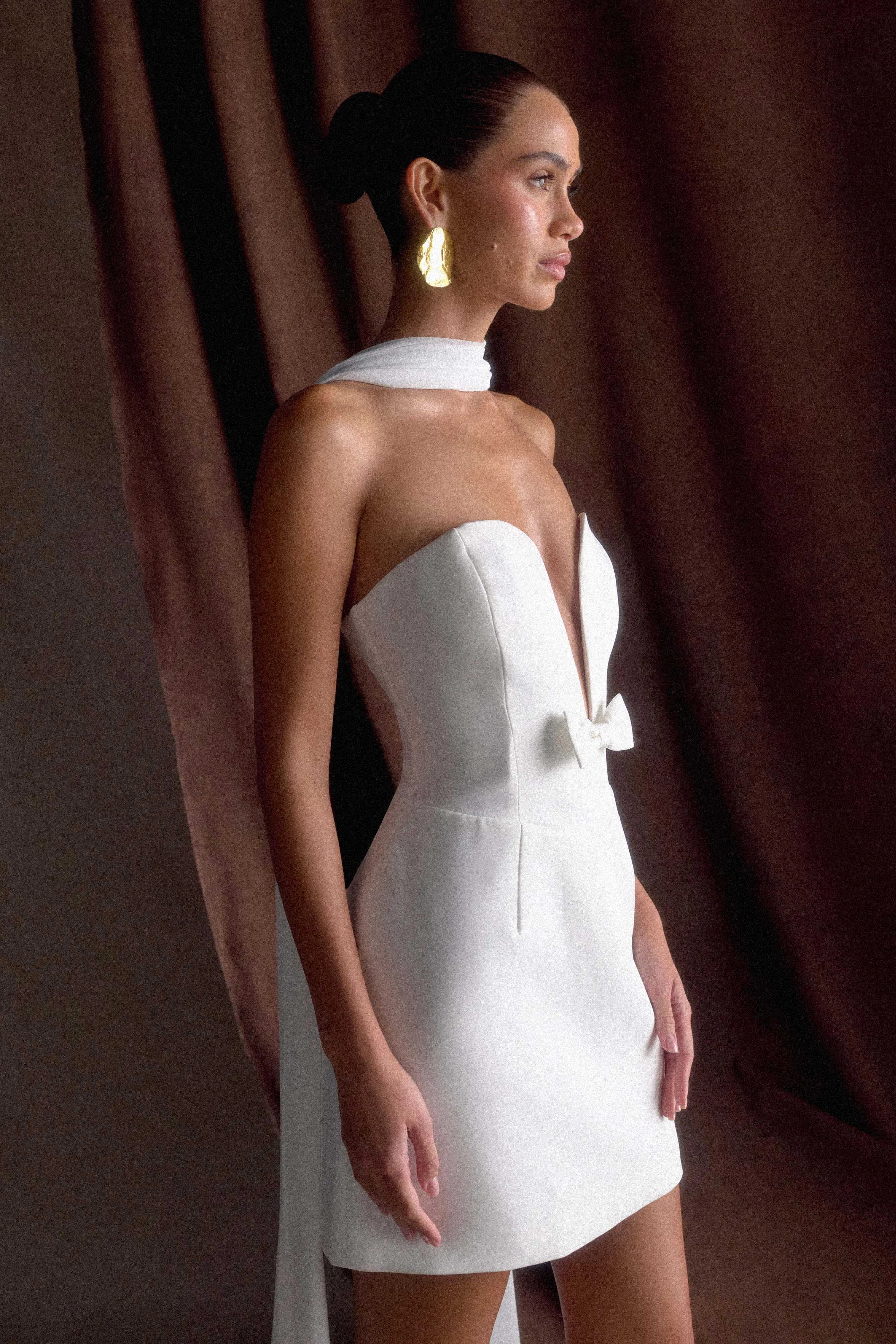 Orellia Strapless Suiting Mini Dress - Ivory sold by Meshki product image thumbnail 4