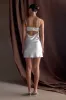 Scarlett Satin Slip Mini Dress - Ivory sold by Meshki