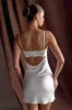 Scarlett Satin Slip Mini Dress - Ivory sold by Meshki