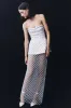 Zuri Embellished Maxi Skirt - Silver sold by Meshki