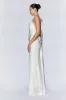 Kailey Low Back Maxi Dress With Detachable Bow Train - White sold by Meshki