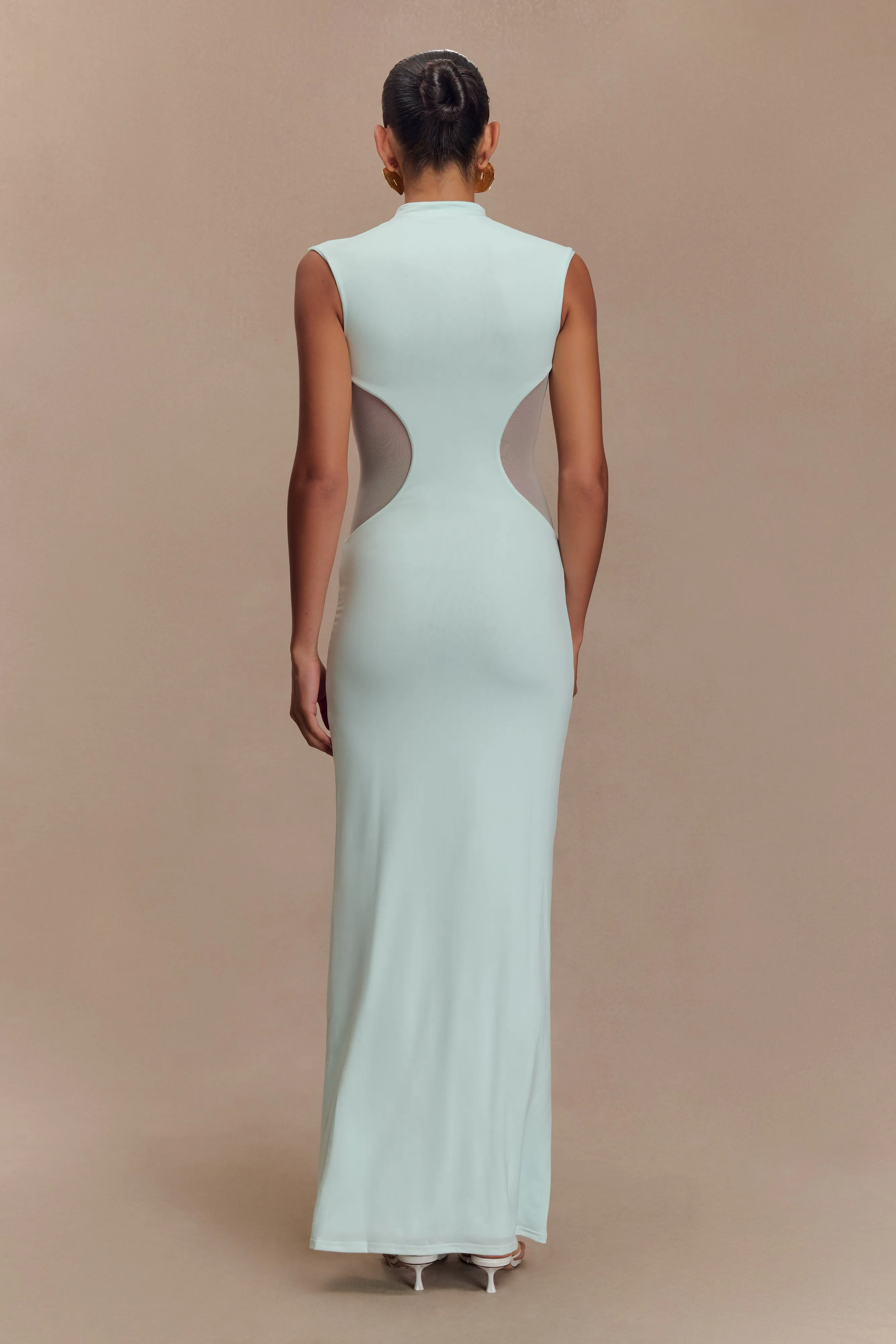 Massie Slinky And Mesh Maxi Dress - Lagoon sold by Meshki product image thumbnail 2