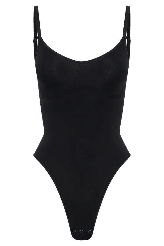 Alyssa Backless Shapewear Bodysuit - Black sold by Meshki