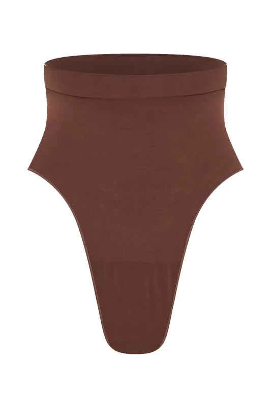 Saria High Waist Shapewear Briefs - Espresso sold by Meshki