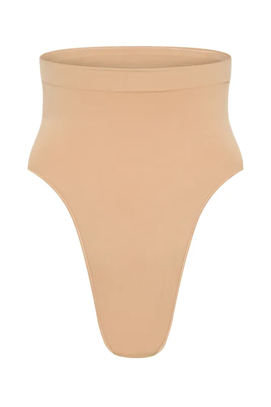 Saria High Waist Shapewear Briefs - Beige sold by Meshki
