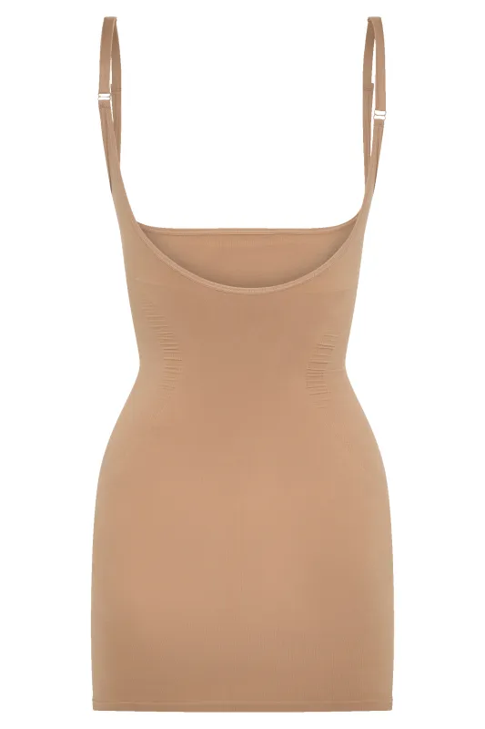 Jocelyn Backless Shapewear Mini Dress - Latte sold by Meshki