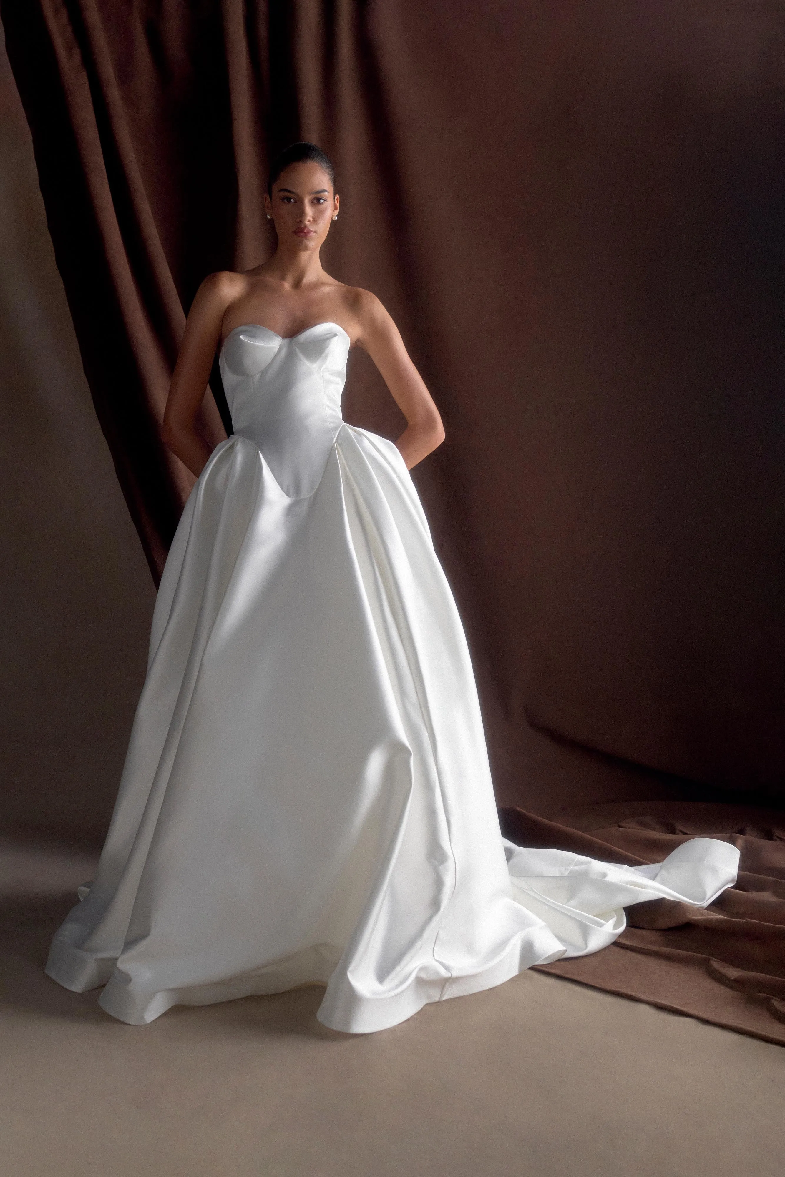Delphine Satin Strapless Maxi Gown - White sold by Meshki product image thumbnail 3