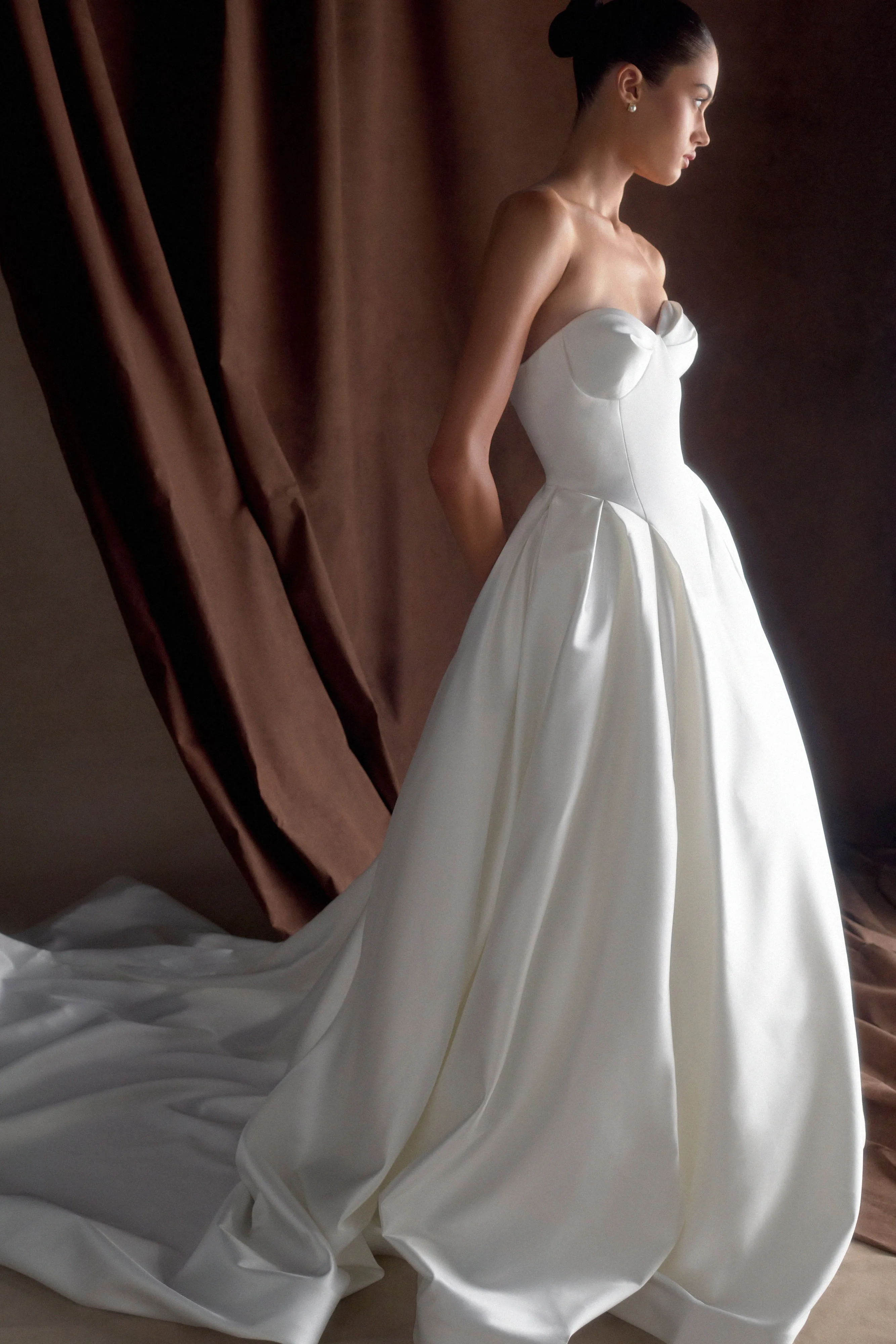 Delphine Satin Strapless Maxi Gown - White sold by Meshki product image thumbnail 2