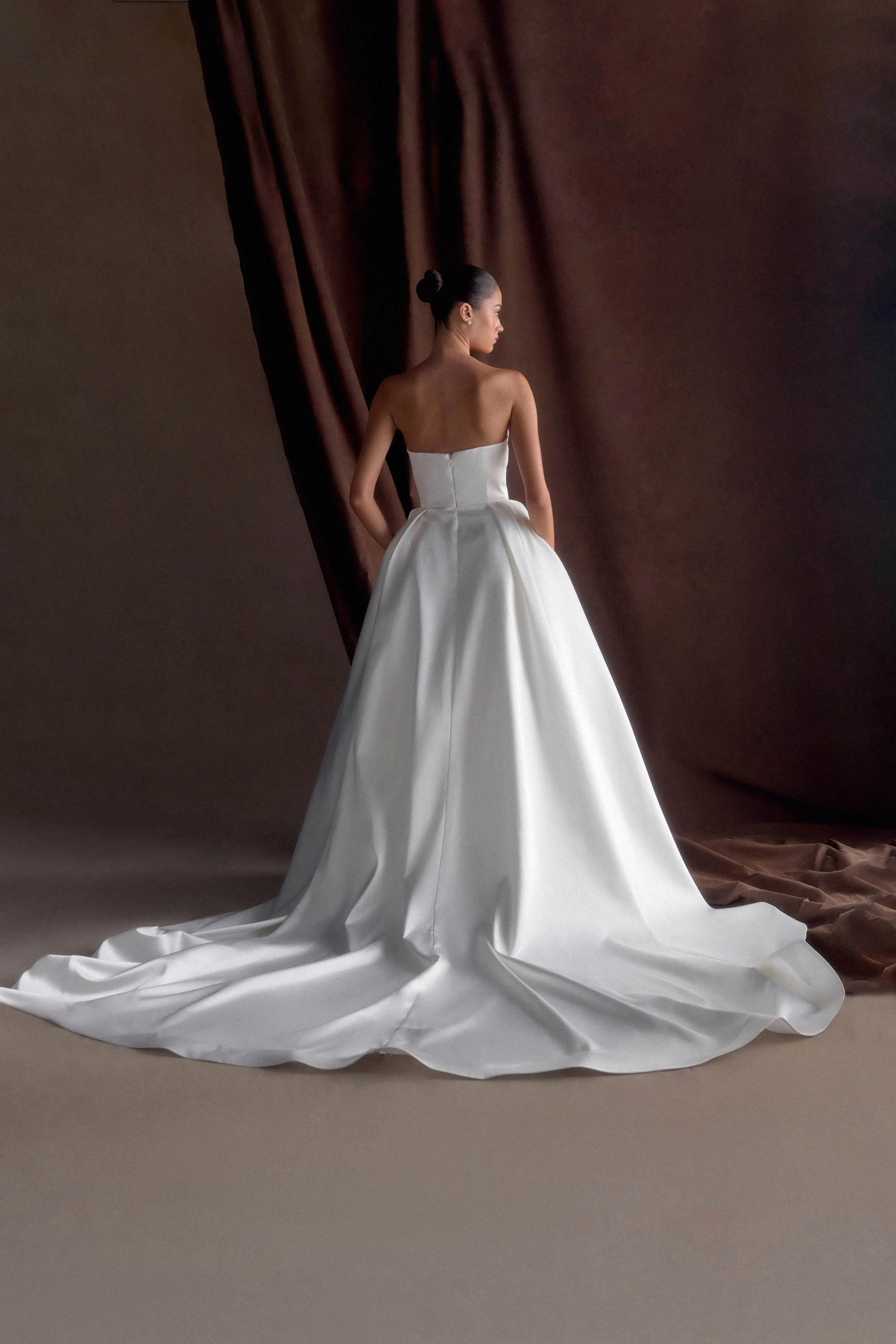 Delphine Satin Strapless Maxi Gown - White sold by Meshki product image thumbnail 4