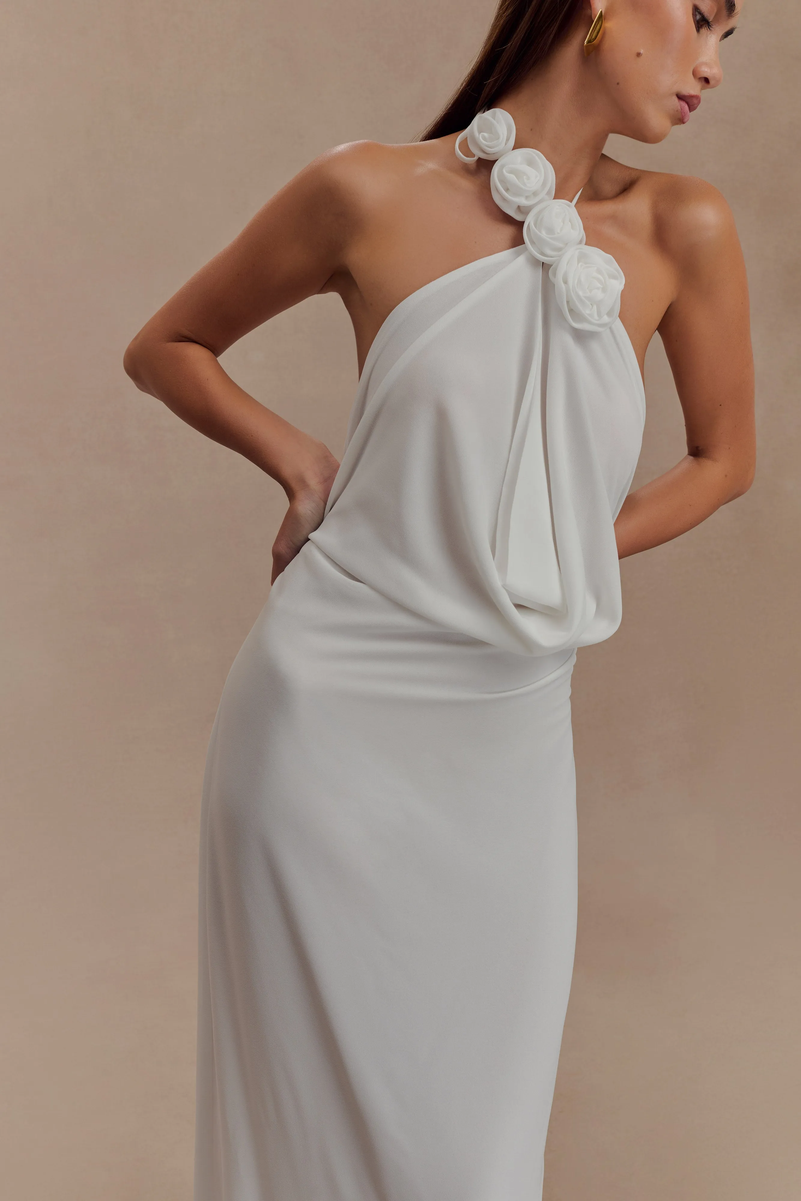 Rosalia Cowl Neck Maxi Dress - White sold by Meshki product image thumbnail 3