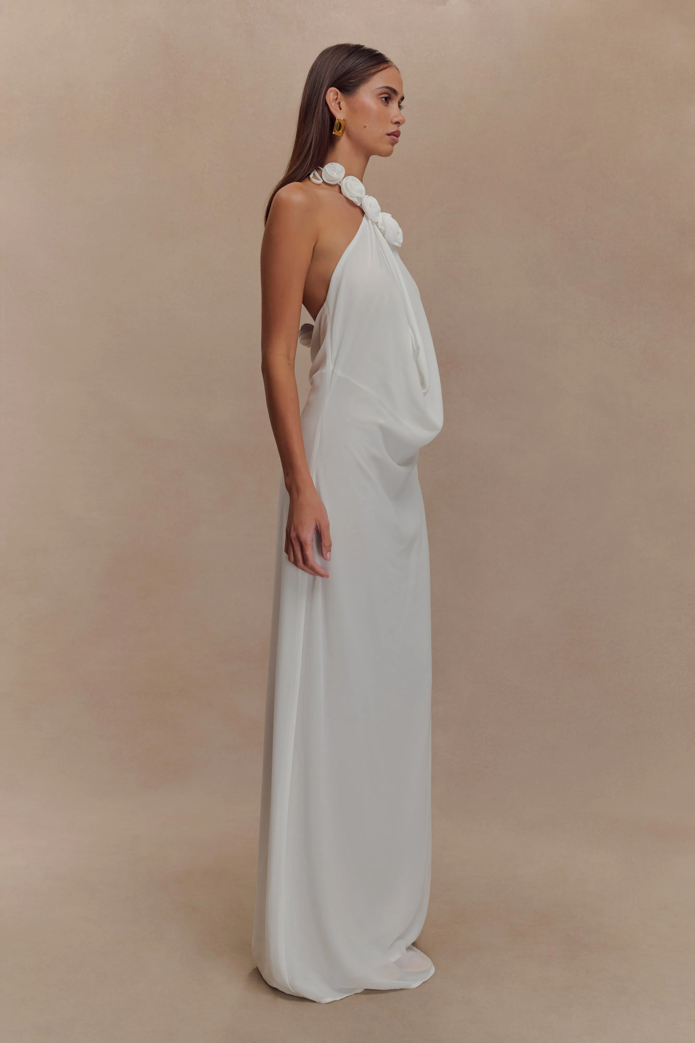 Rosalia Cowl Neck Maxi Dress - White sold by Meshki product image thumbnail 4