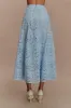 Arla Broderie Midi Skirt - Pale Cornflower Blue sold by Meshki