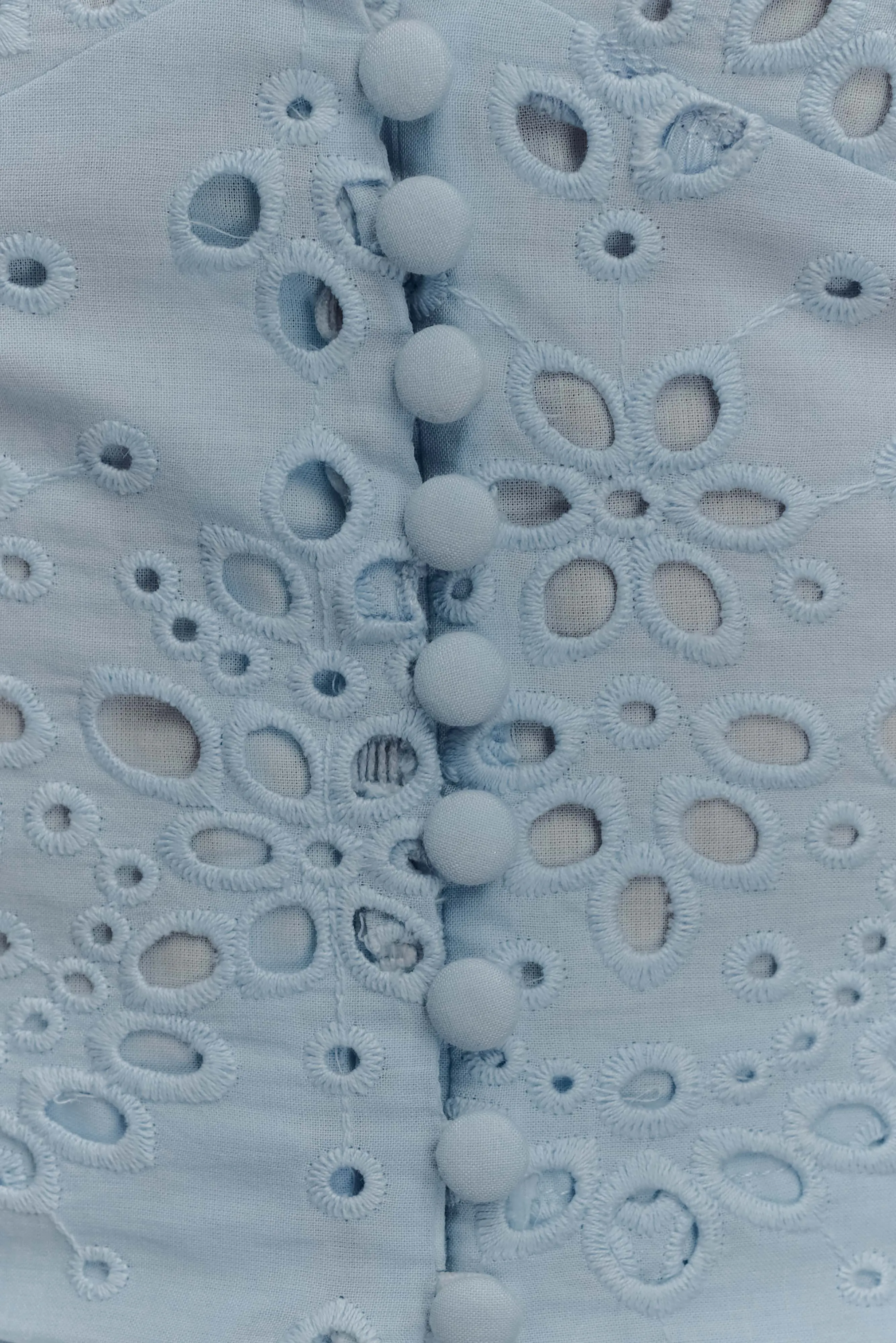 Arla Sleeveless Broderie Top - Pale Cornflower Blue sold by Meshki product image thumbnail 5