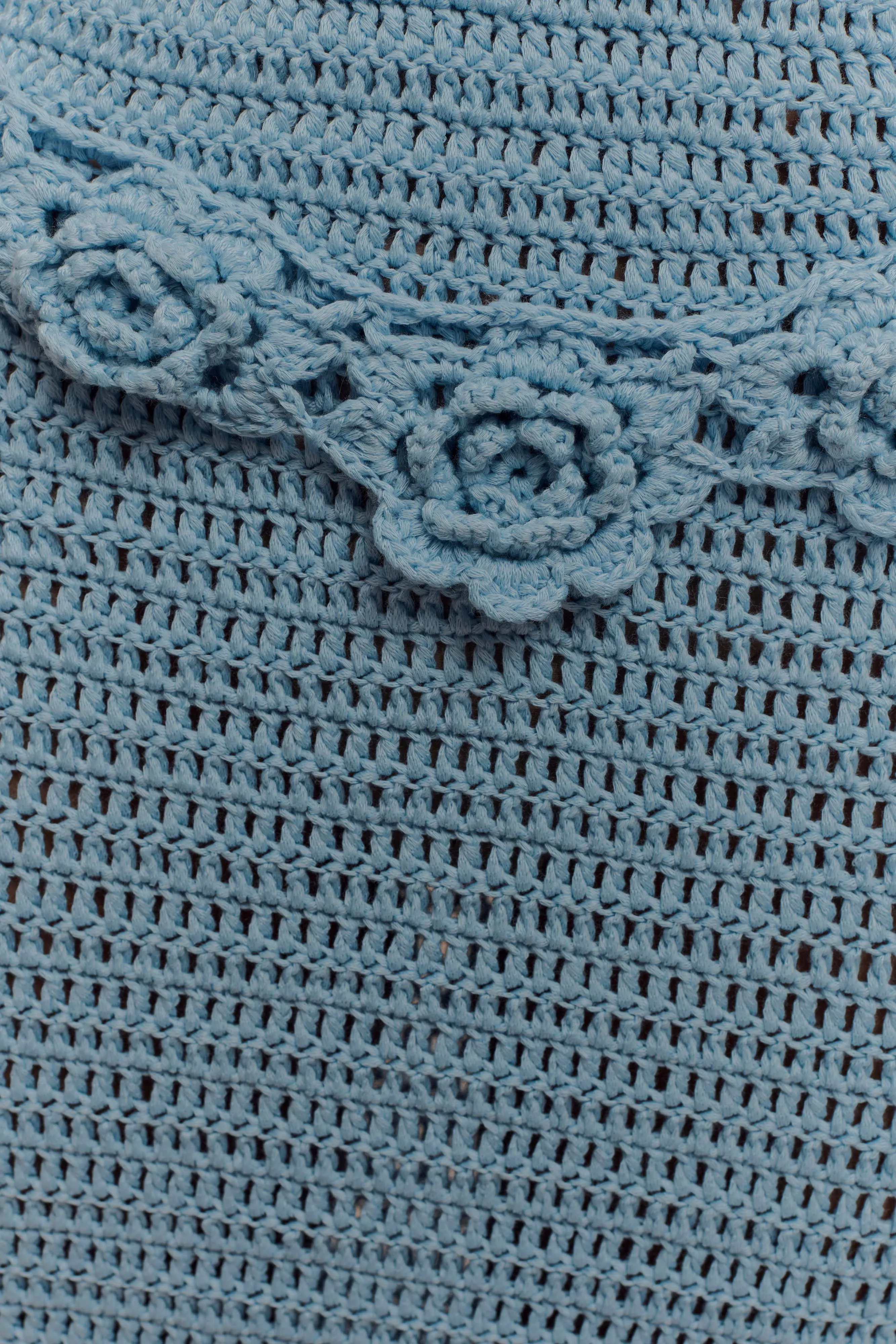 Teagan Floral Hand Crochet Midi Dress - Blue sold by Meshki product image thumbnail 5