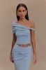 Irene Gathered Knit Top - Blue sold by Meshki