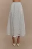 Arla Broderie Midi Skirt - White sold by Meshki
