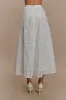 Arla Broderie Midi Skirt - White sold by Meshki