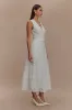 Arla Broderie Midi Skirt - White sold by Meshki
