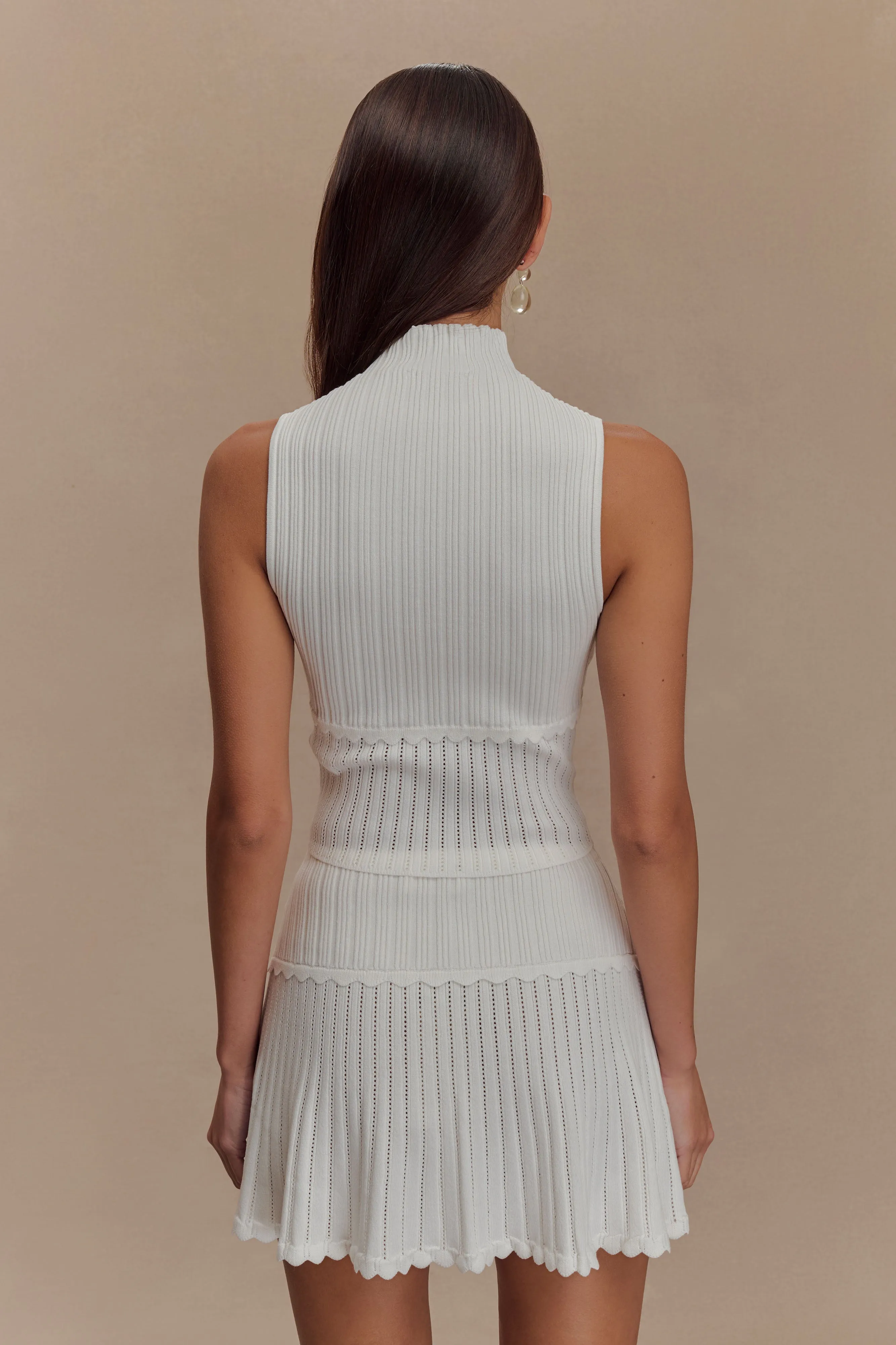 Indy Pointelle Knit Mini Skirt - Ivory sold by Meshki product image thumbnail 5