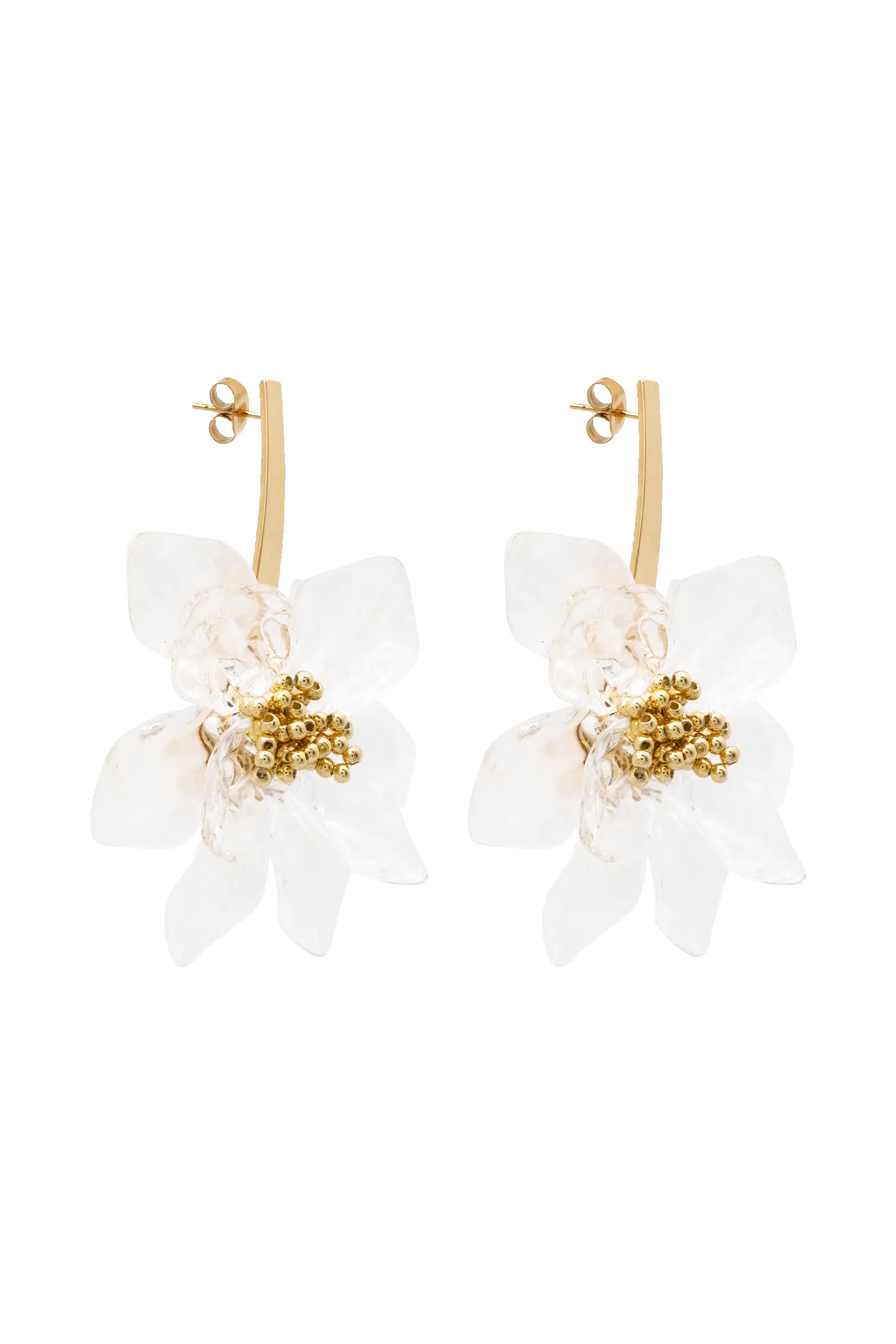 Naomi Acrylic Flower Earring - Gold sold by Meshki product image thumbnail 4