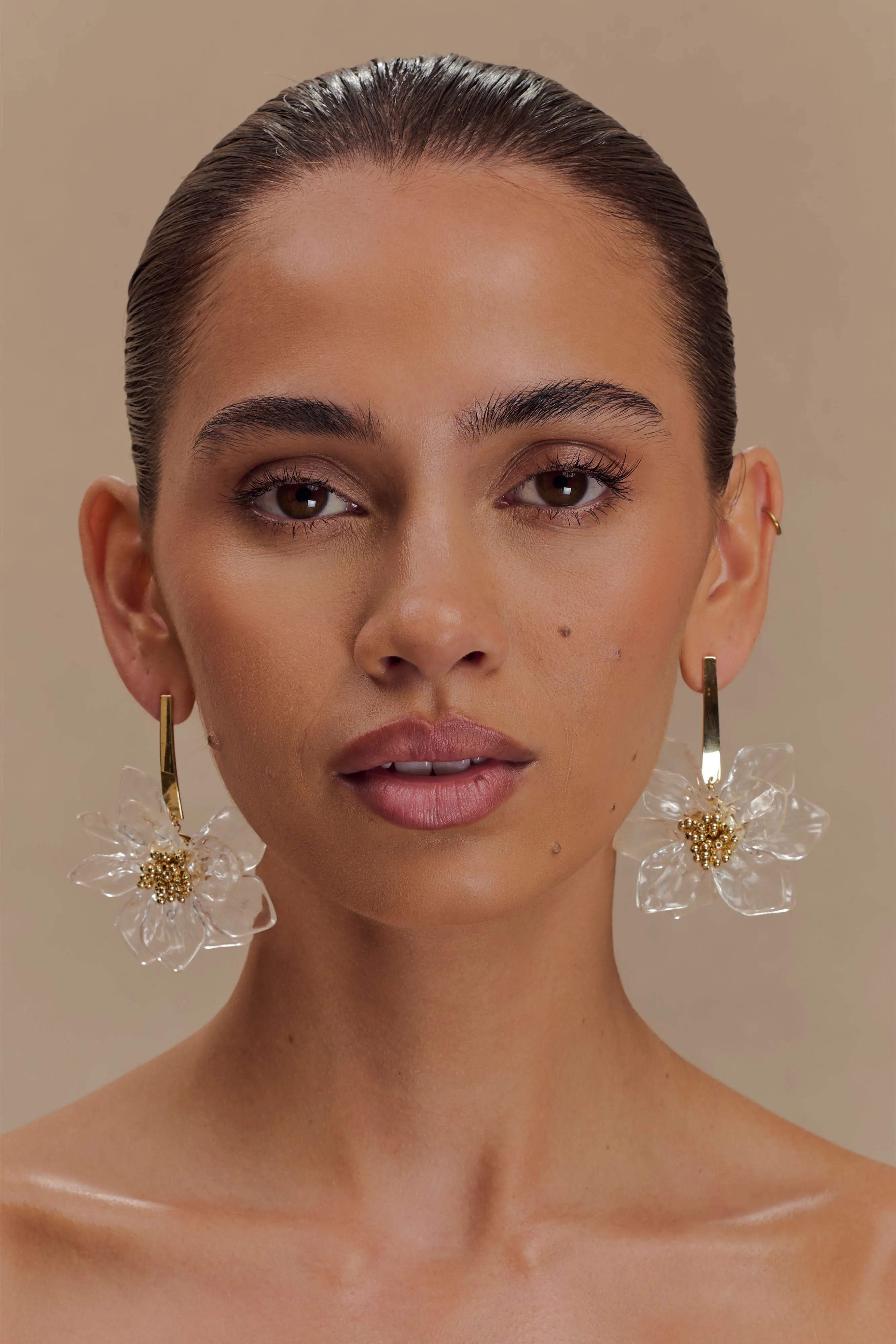 Naomi Acrylic Flower Earring - Gold sold by Meshki product image thumbnail 3