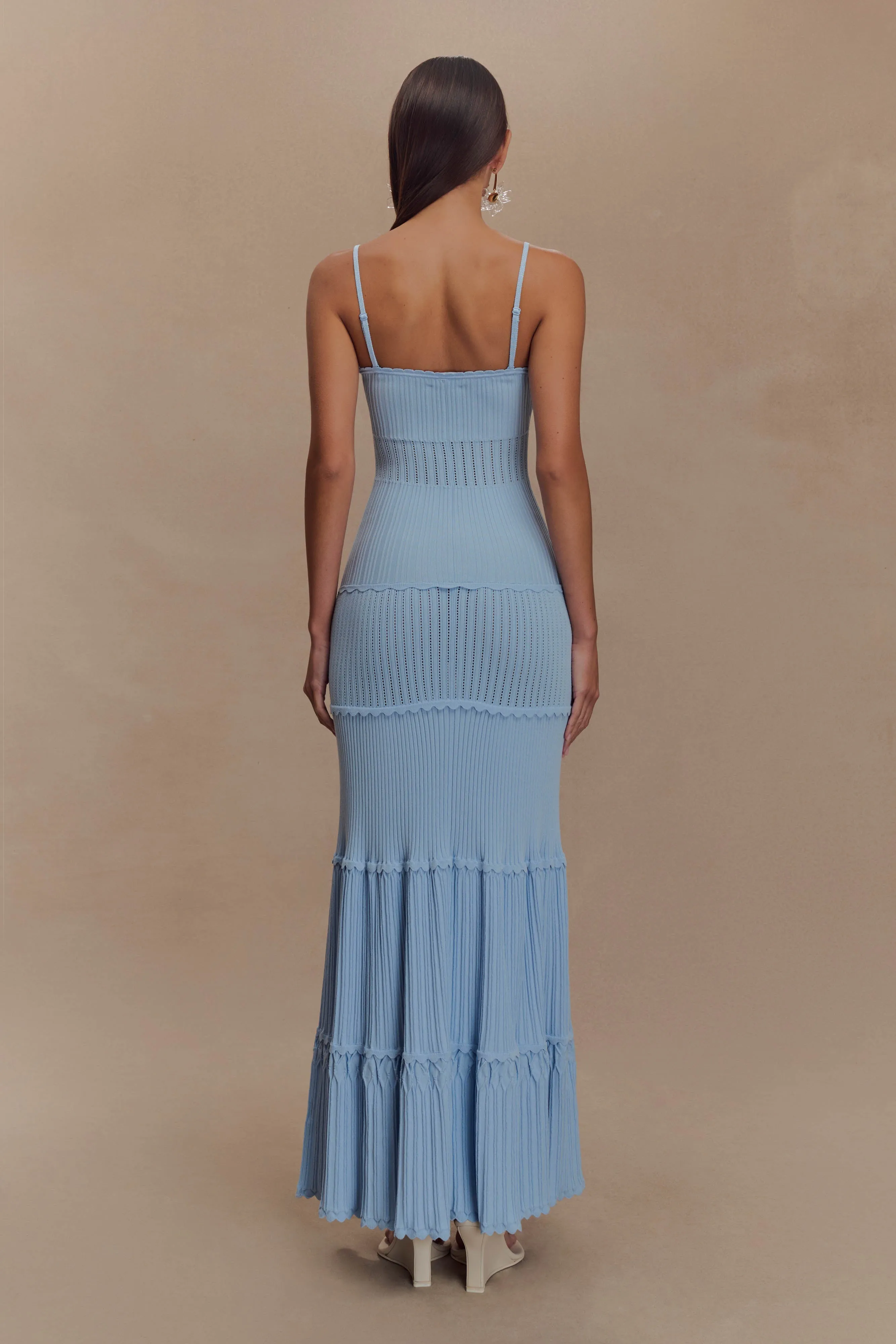 Finley Pointelle Knit Maxi Dress - Cornflower Blue sold by Meshki product image thumbnail 2