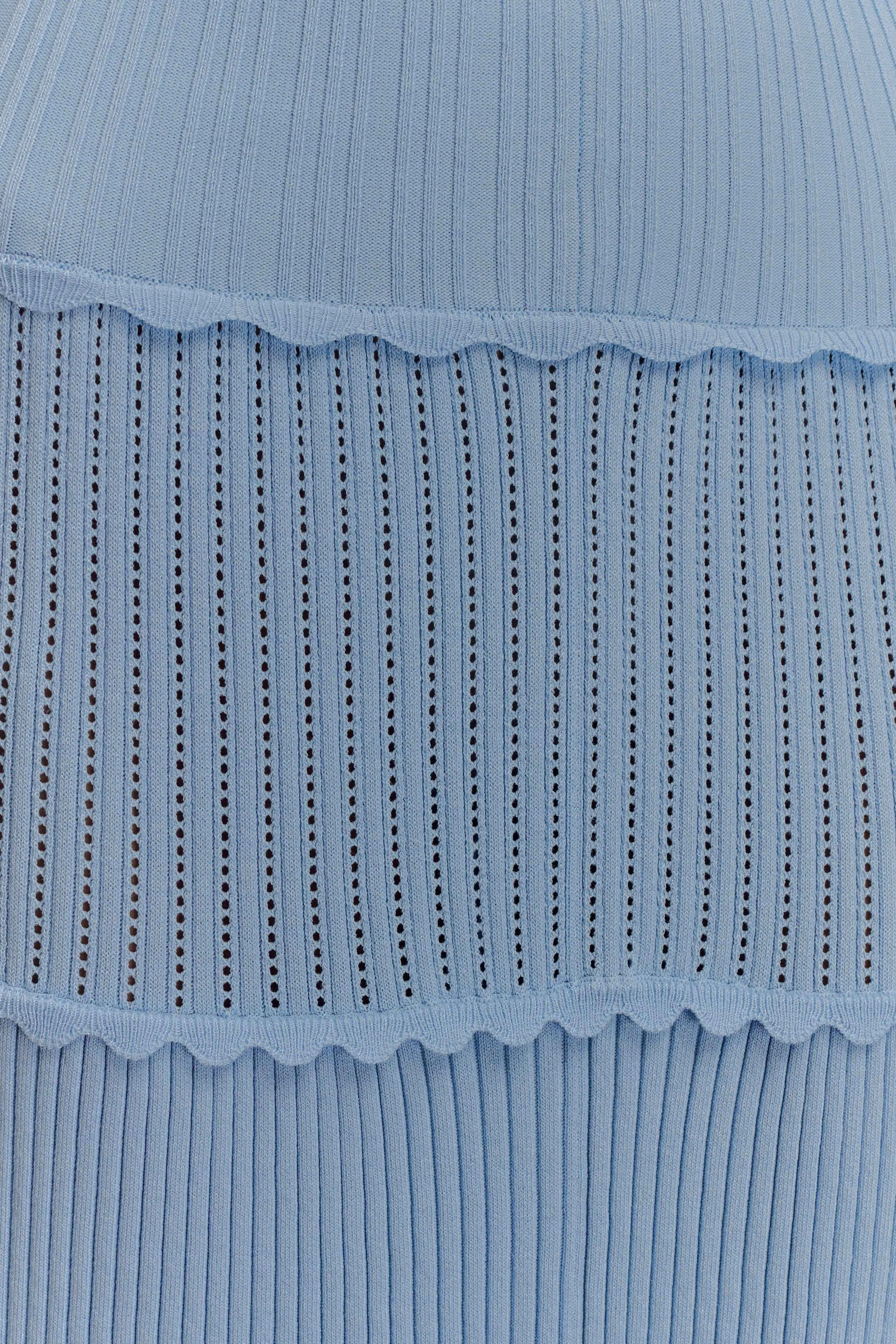 Finley Pointelle Knit Maxi Dress - Cornflower Blue sold by Meshki product image thumbnail 5