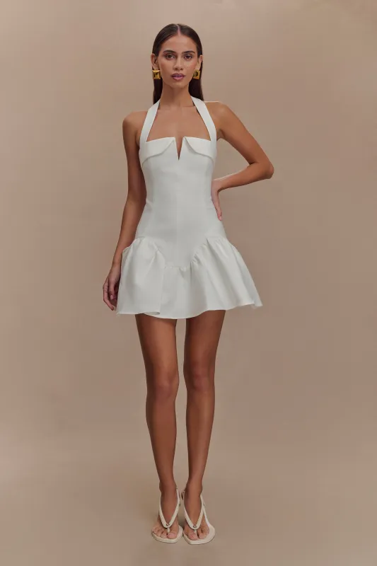 Calipso Halter Mini Dress - White sold by Meshki