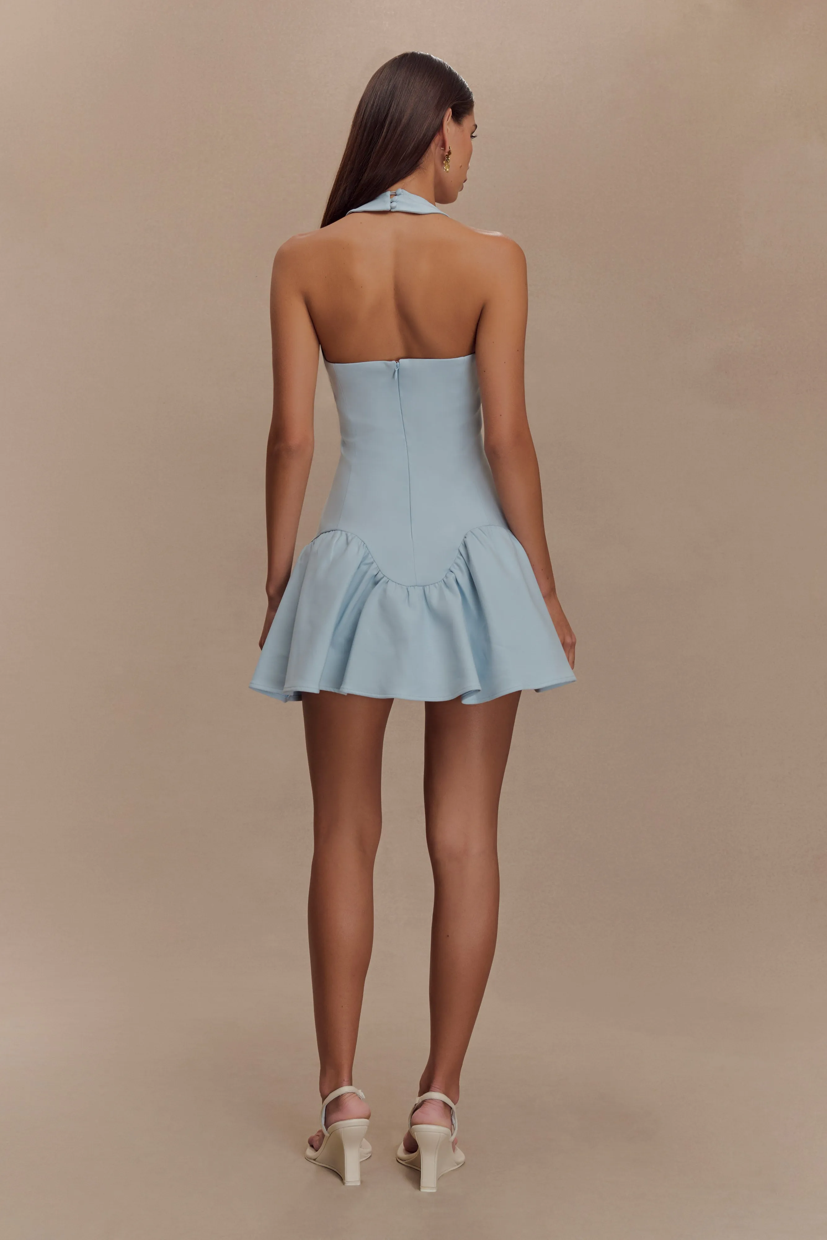 Calipso Halter Mini Dress - Cornflower Blue sold by Meshki product image thumbnail 2