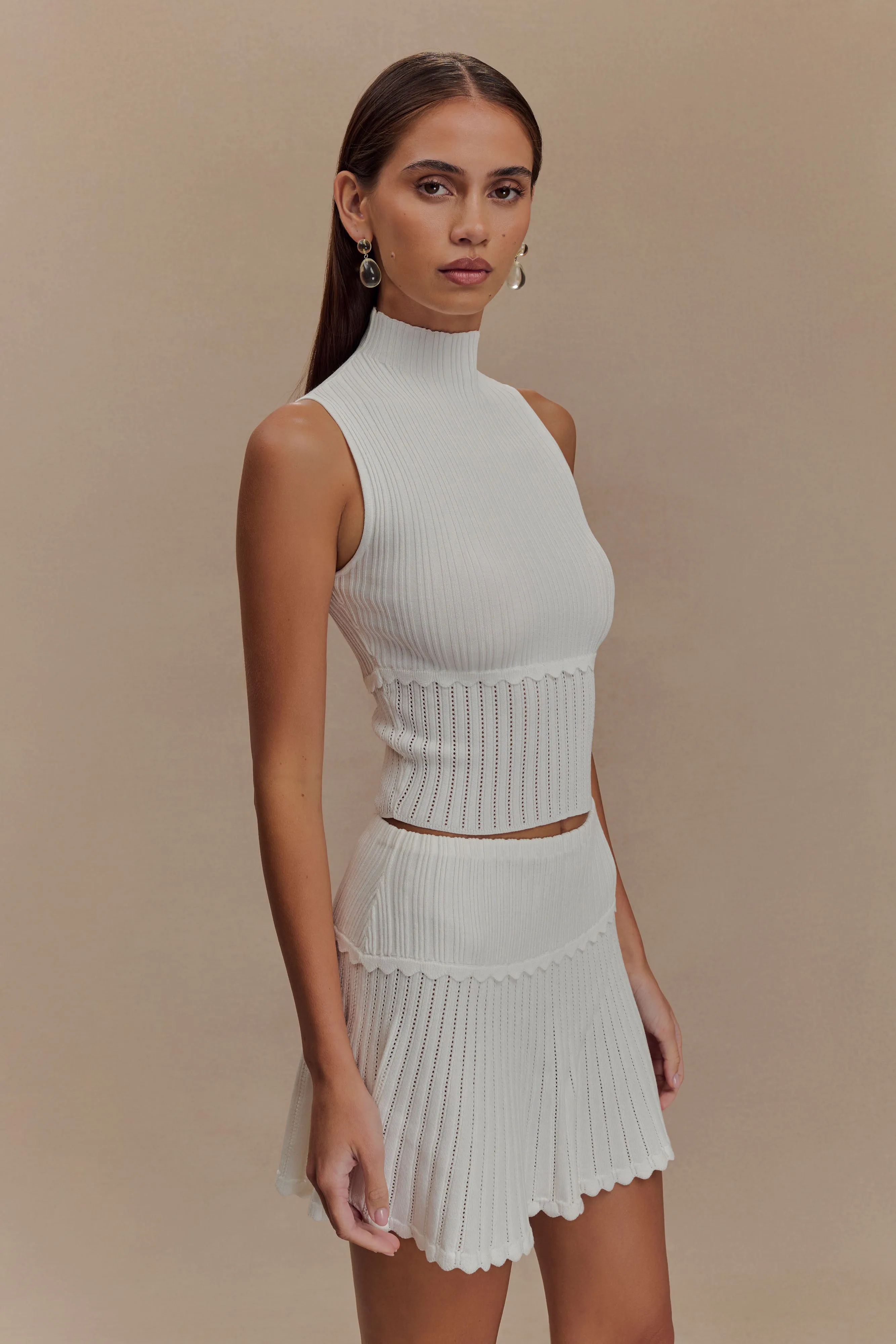 Indy Pointelle Knit Top - Ivory sold by Meshki product image thumbnail 3