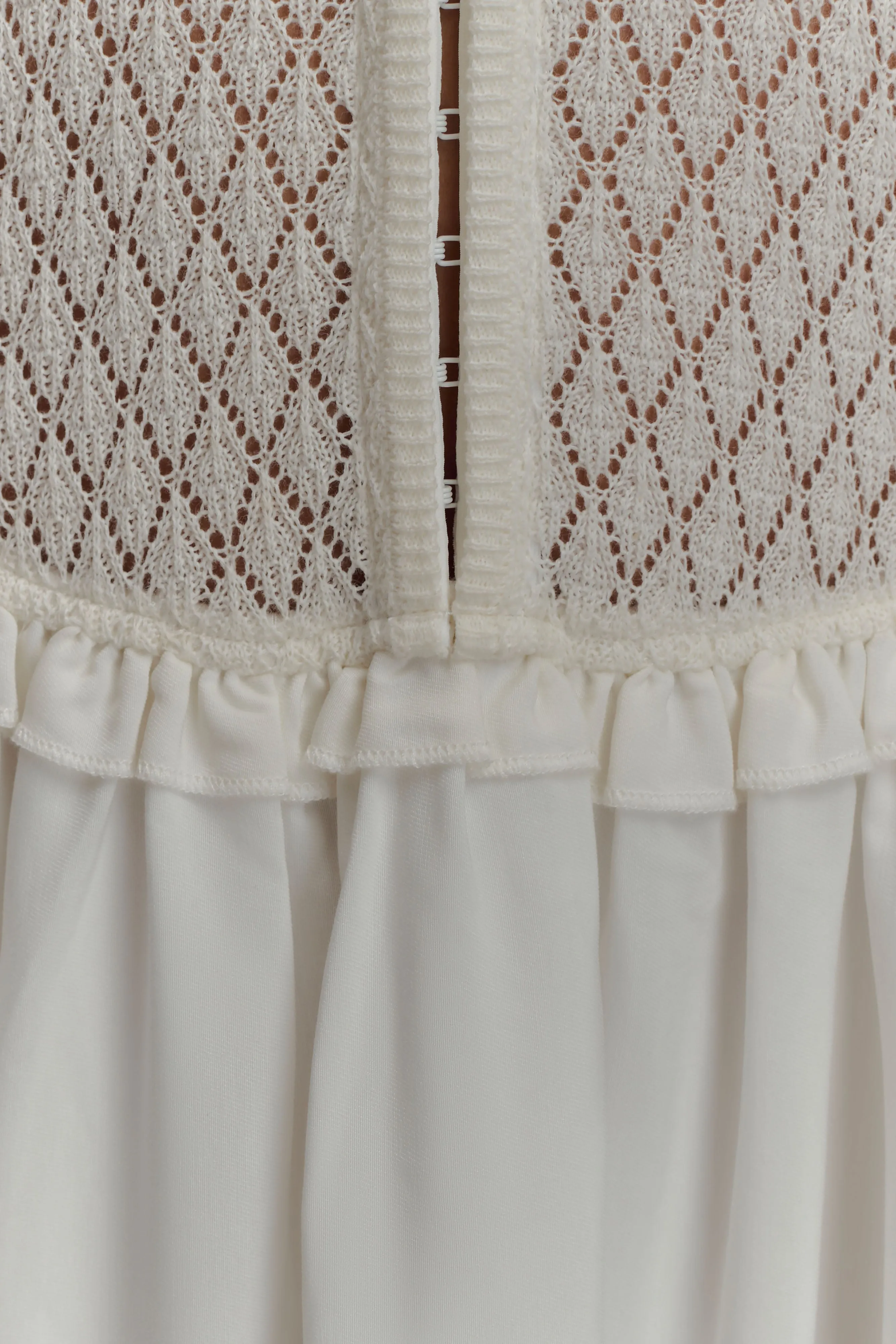 Tahlia Pointelle Knit Midi Dress - White sold by Meshki product image thumbnail 5